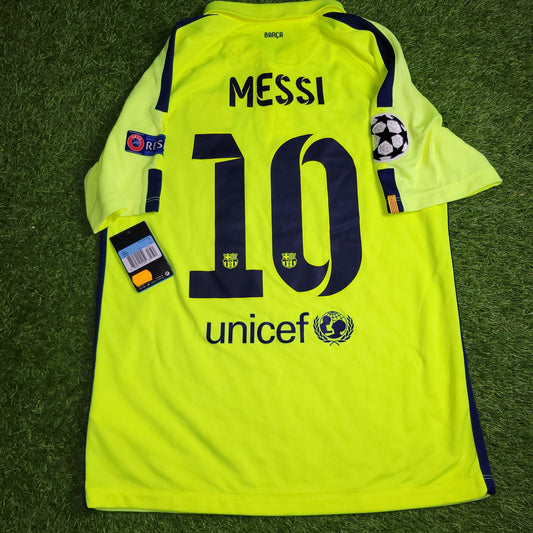 Messi Barcelona 2014 2015 TREBLE UEFA Third Soccer Jersey Shirt BNWT M SKU 631132 - 711 Nike