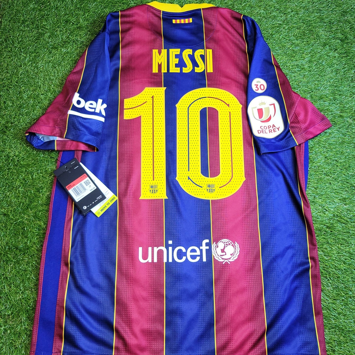 Messi Barcelona 2020 2021 COPA DEL REY LAST SEASON Home Soccer Jersey Shirt BNWT L SKU CD4232 - 456 Nike