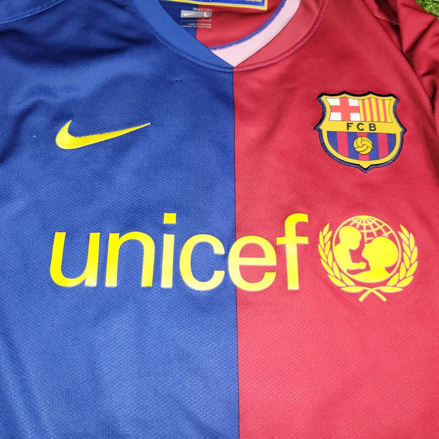 Messi Barcelona TREBLE SEASON 2008 2009 Home Soccer Jersey Shirt L SKU 286784 - 655 Nike
