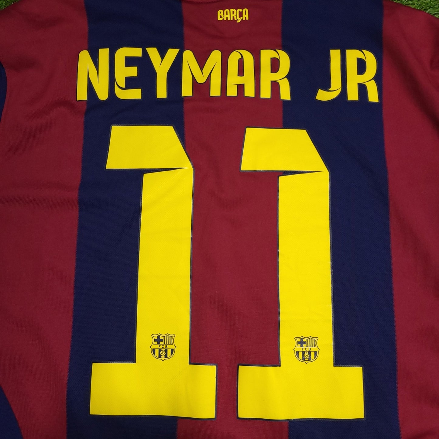 Neymar Barcelona 2014 2015 TREBLE SEASON Long Sleeve Soccer Jersey Shirt L SKU# 618737 - 422 Nike