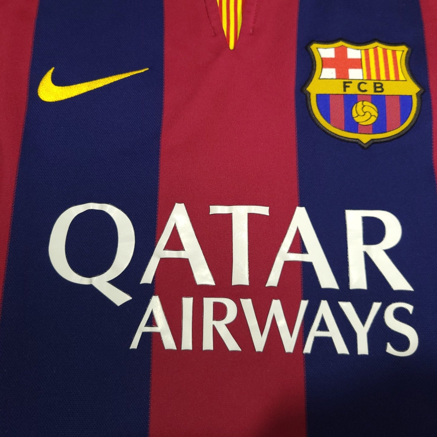 Neymar Barcelona 2014 2015 TREBLE SEASON Long Sleeve Soccer Jersey Shirt L SKU# 618737 - 422 Nike
