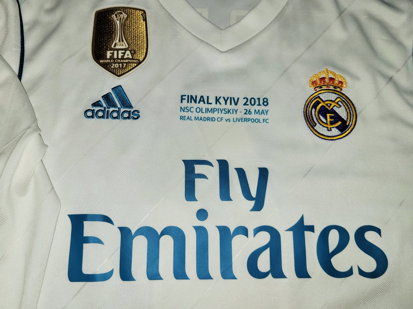 Ramos Real Madrid 2017 2018 UEFA FINAL Long Sleeve Soccer Jersey Shirt M SKU# B31106 Adidas