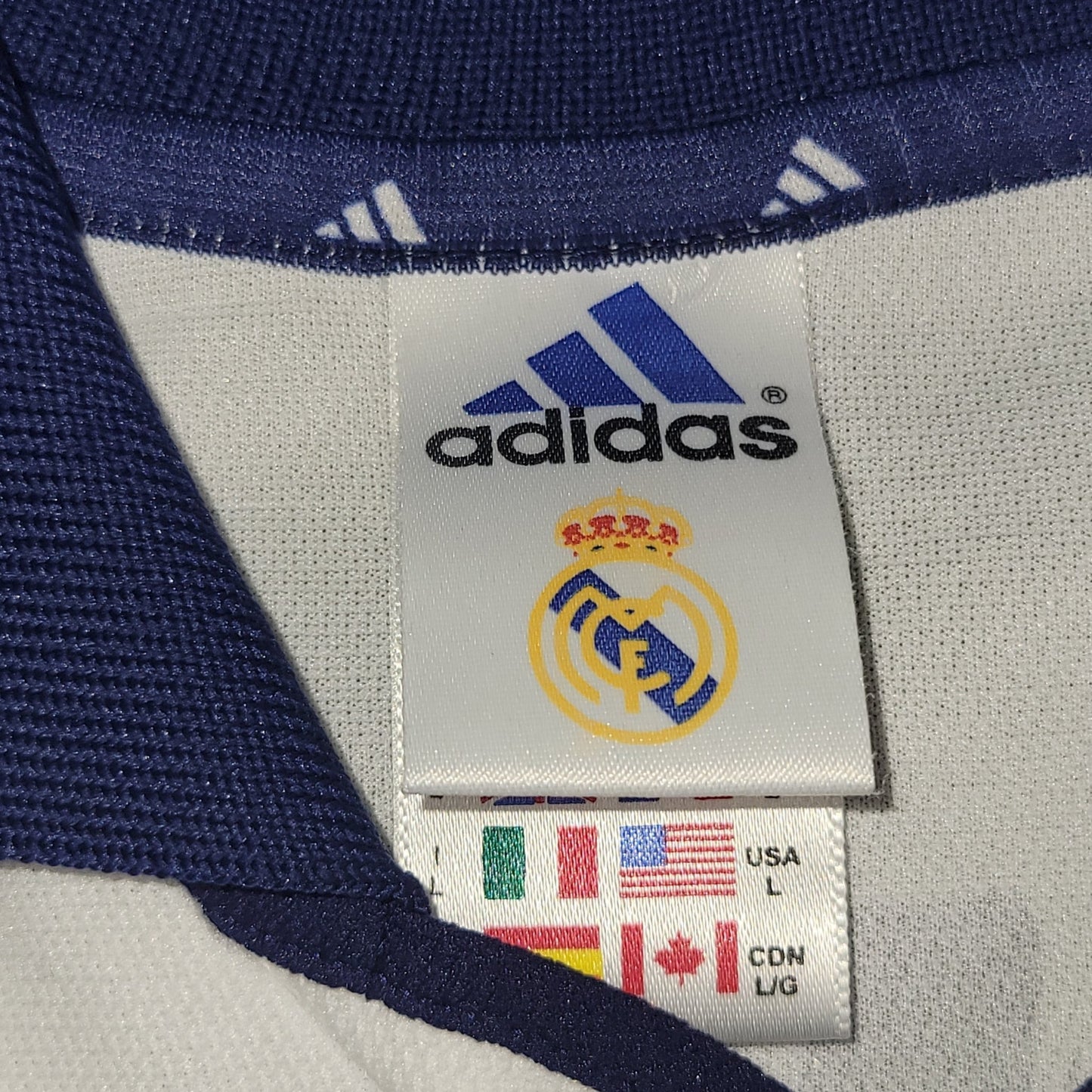 Raul Real Madrid 2000 2001 Soccer Jersey Shirt L SKU 685331 Adidas