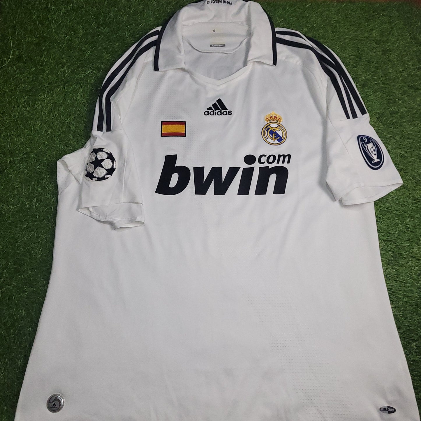 Raul Real Madrid 2008 2009 UEFA Home Soccer Jersey Shirt XL SKU 051101 Adidas