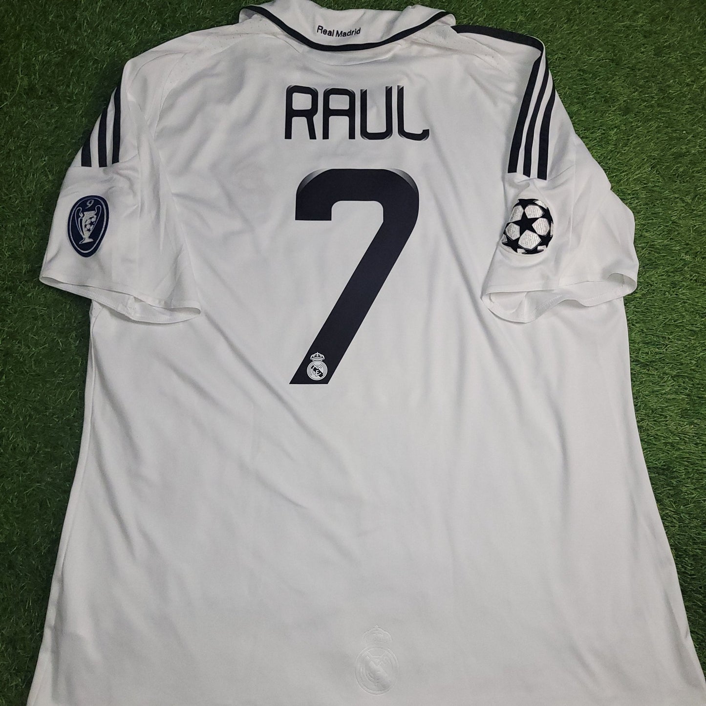 Raul Real Madrid 2008 2009 UEFA Home Soccer Jersey Shirt XL SKU 051101 Adidas