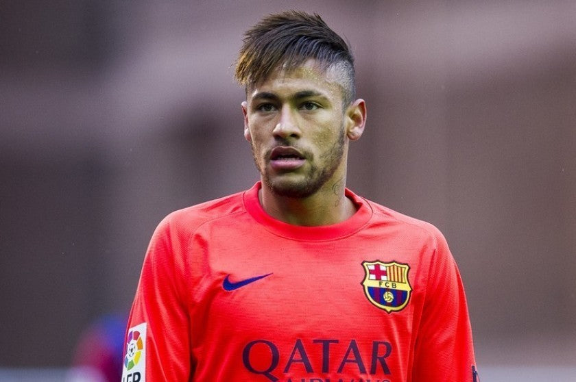 Neymar Barcelona 2014 2015 TREBLE Away Soccer Jersey BNWT M SKU# 618738-672