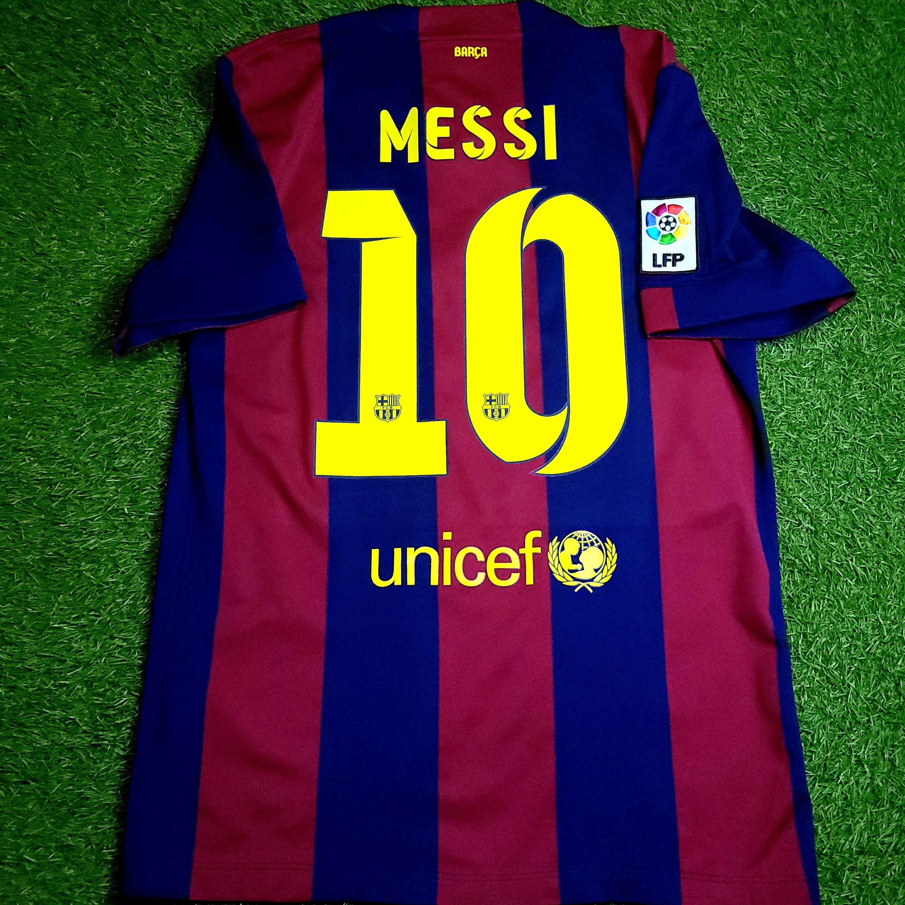 Messi Barcelona 2014 2015 TREBLE Soccer Jersey M SKU# 610594-422