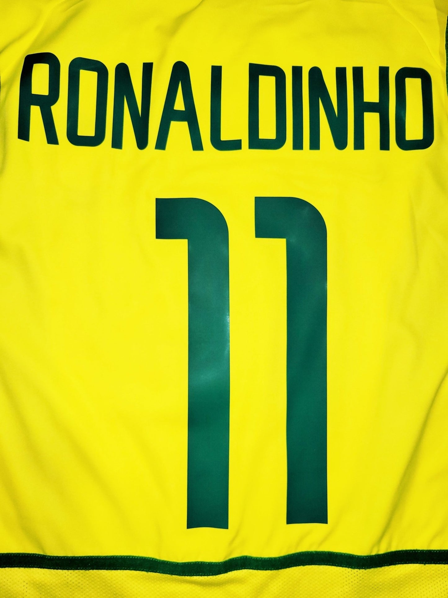Ronaldinho Brazil 2002 WORLD CUP Soccer Home Jersey Shirt M SKU# 113382 Nike