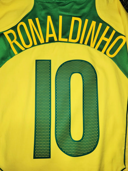 Ronaldinho Brazil 2004 Home Soccer Jersey Shirt M Nike