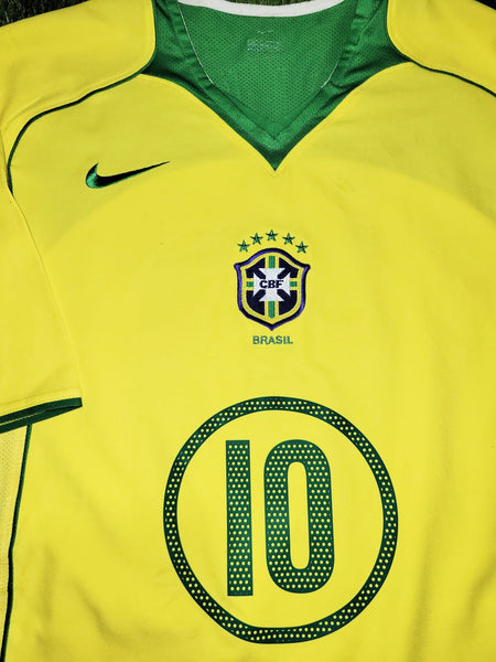 Ronaldinho Brazil 2004 Home Soccer Jersey Shirt M Nike