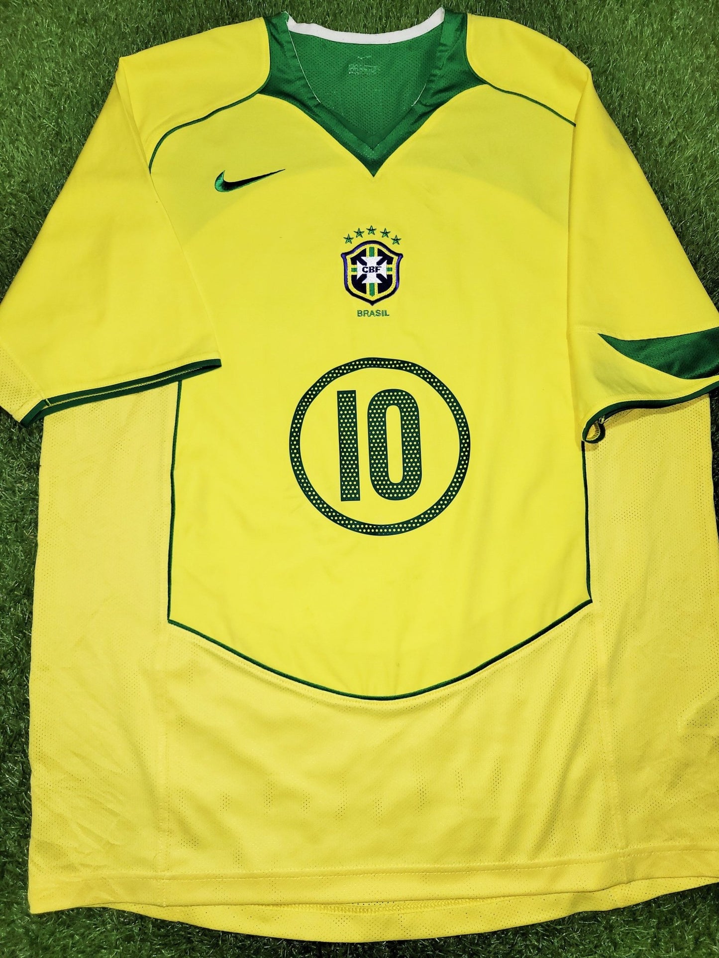 Ronaldinho Brazil 2004 Home Soccer Jersey Shirt M Nike