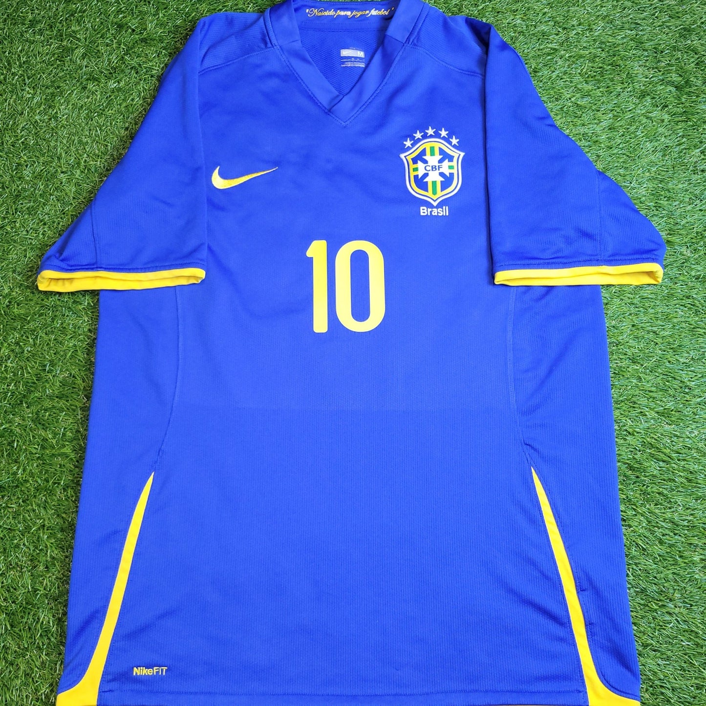 Ronaldinho Brazil 2008 Away Soccer Jersey Shirt M SKU 258950 - 493 Nike