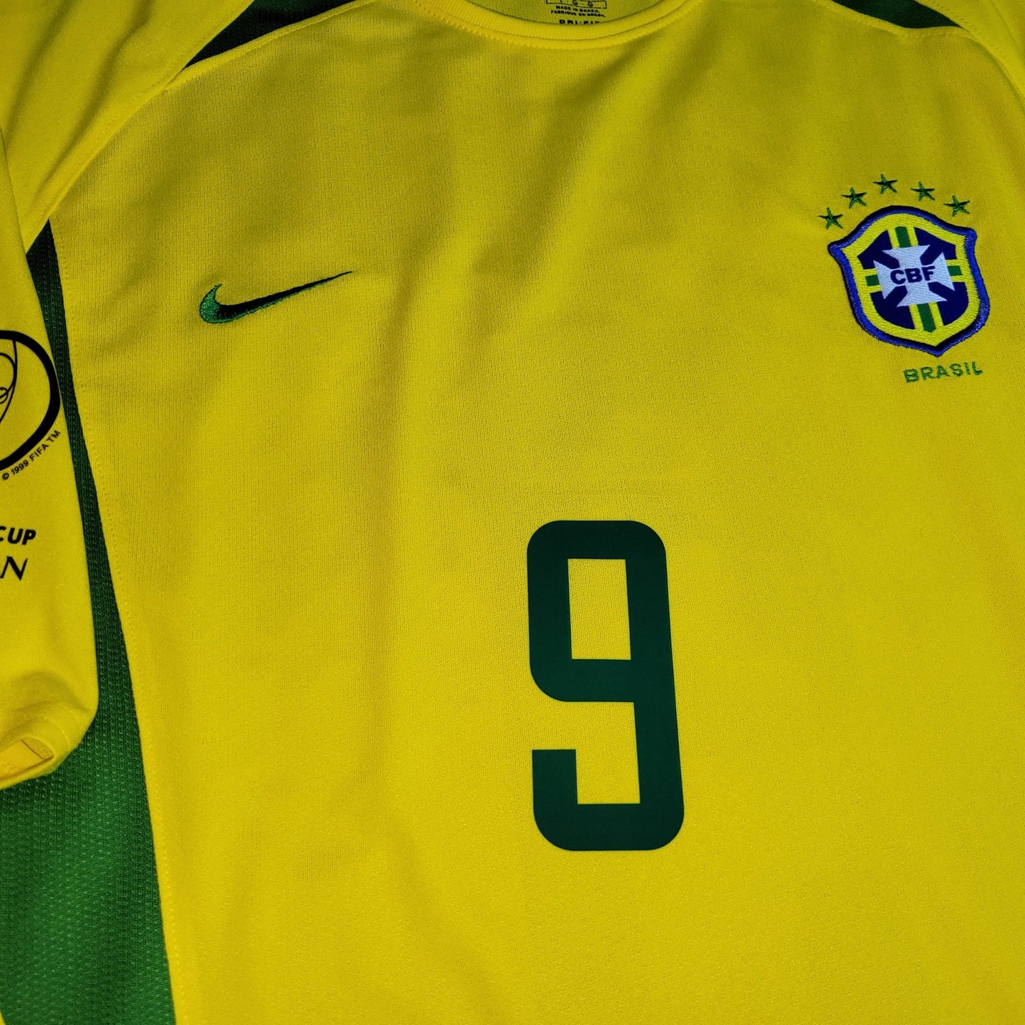 Ronaldo Brazil 2002 WORLD CUP Soccer Home Jersey Shirt L Nike