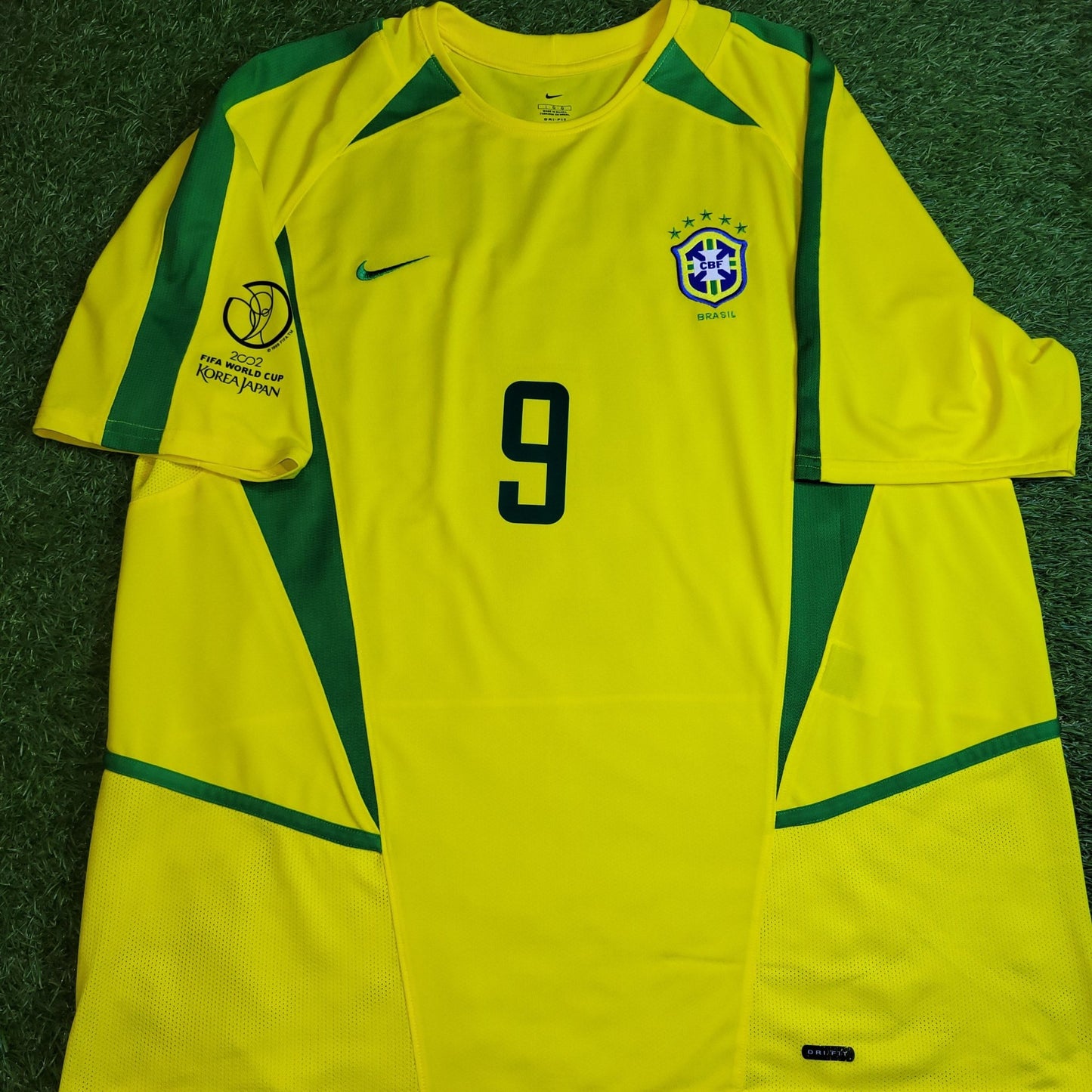 Ronaldo Brazil 2002 WORLD CUP Soccer Home Jersey Shirt L Nike