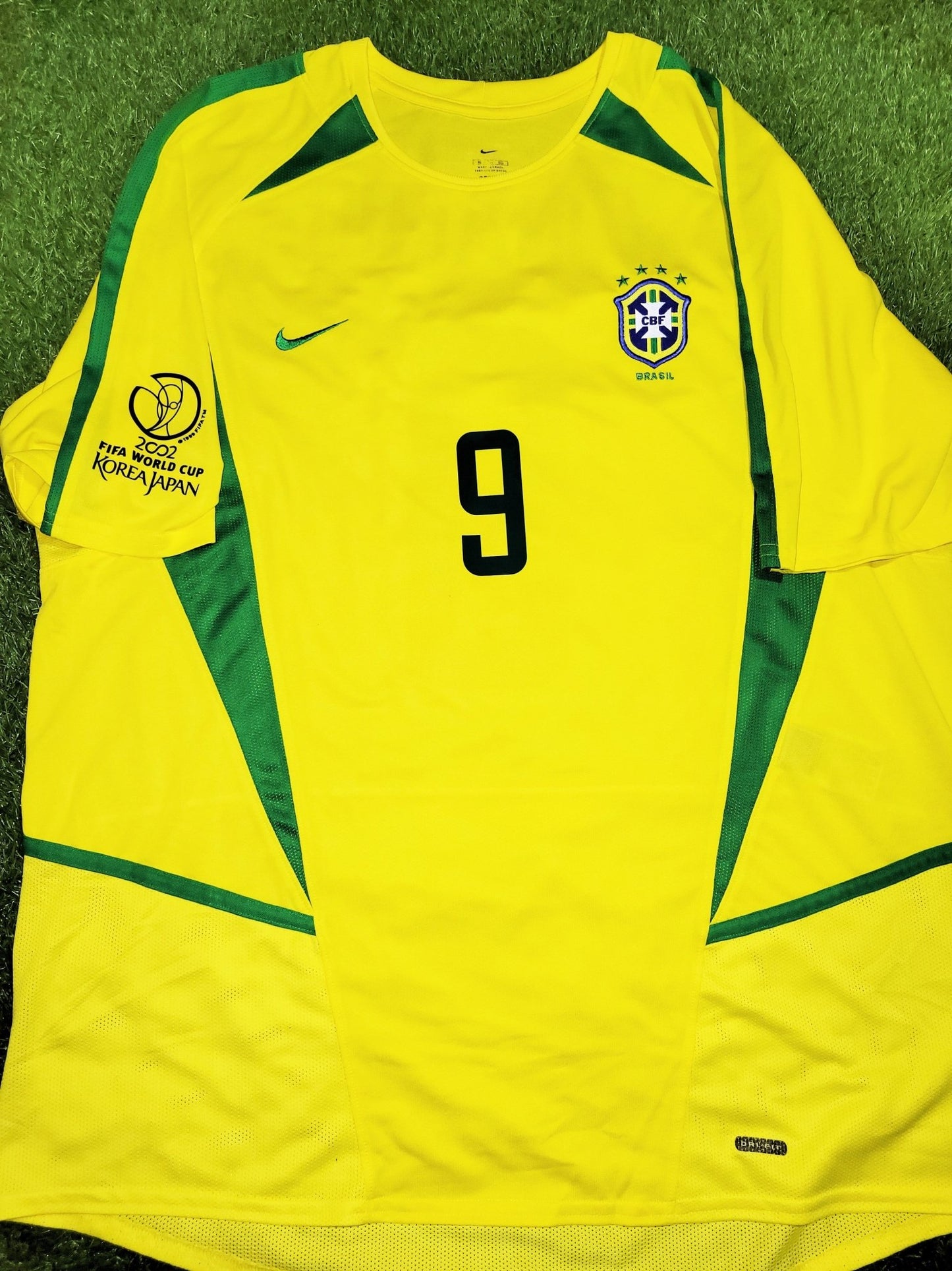 Ronaldo Brazil 2002 WORLD CUP Soccer Home Jersey Shirt XL Nike