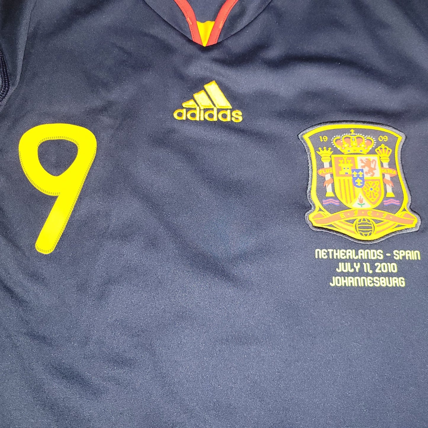 Torres Spain 2010 WORLD CUP Final Away Soccer Jersey Shirt M SKU P47896 Adidas