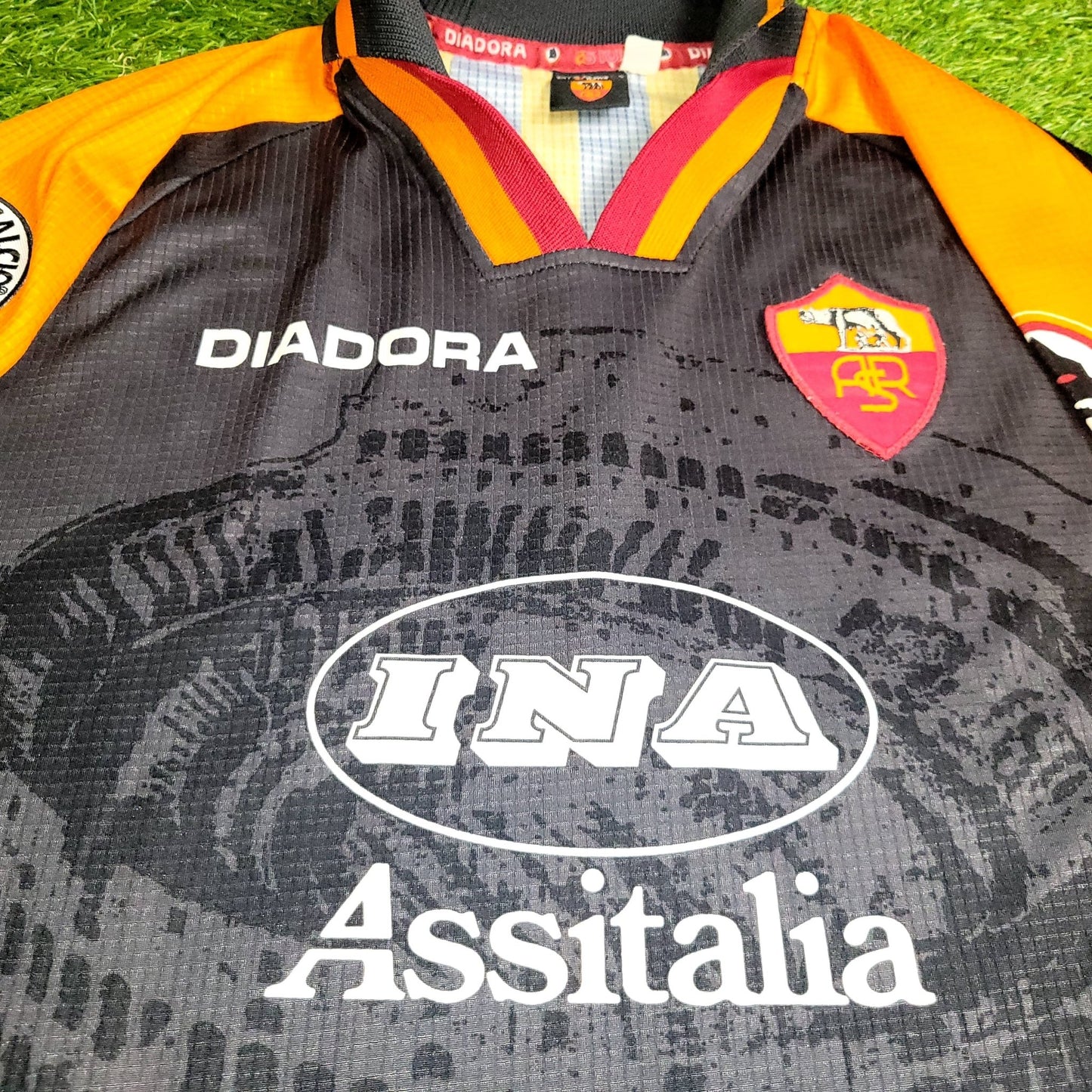 Totti As Roma Diadora 1997 1998 Third Soccer Jersey Shirt M Diadora