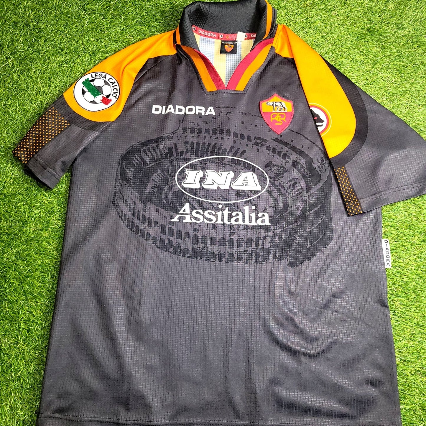 Totti As Roma Diadora 1997 1998 Third Soccer Jersey Shirt M Diadora