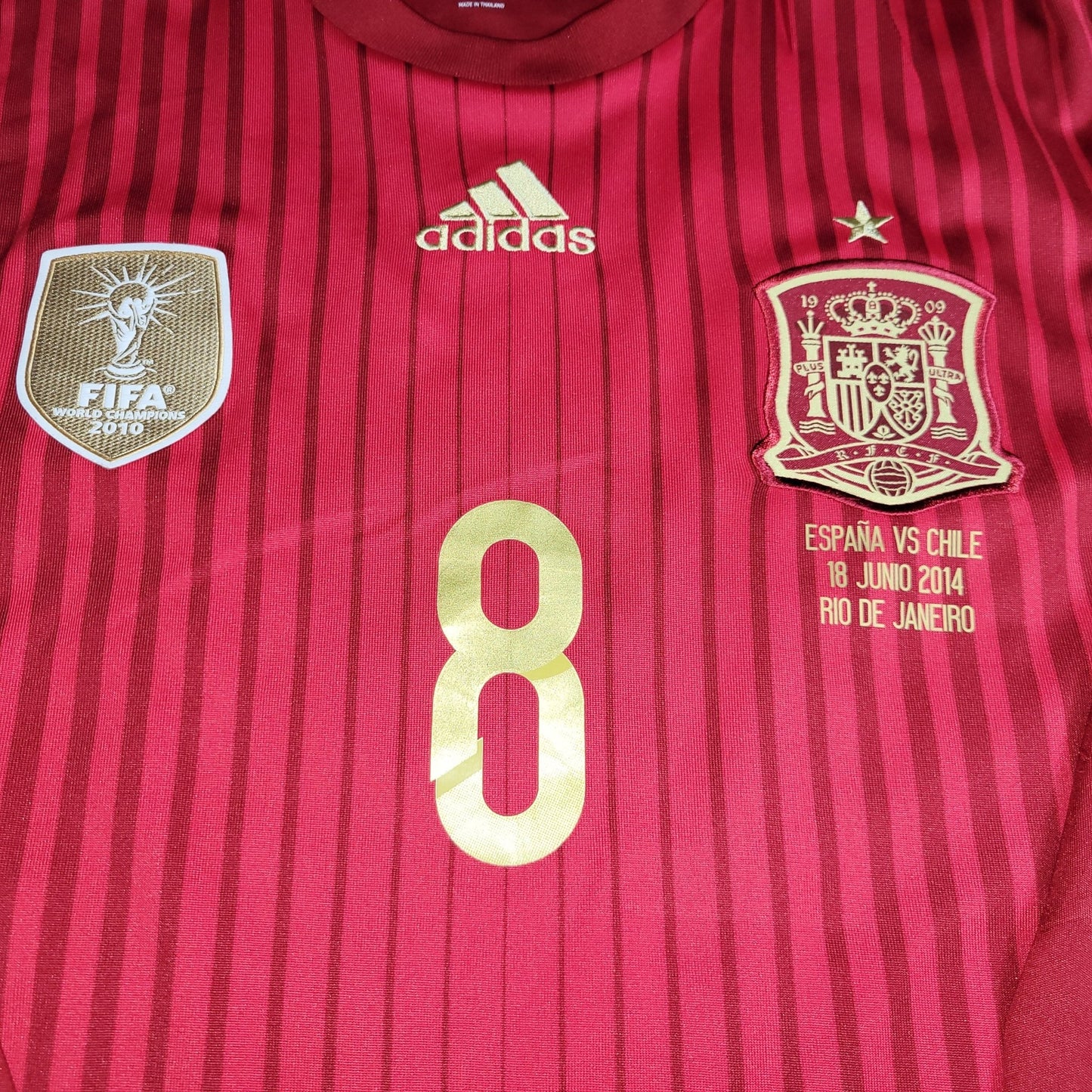 Xavi Spain 2014 WORLD CUP Long Sleeve Soccer Jersey Shirt L SKU M60434 Adidas