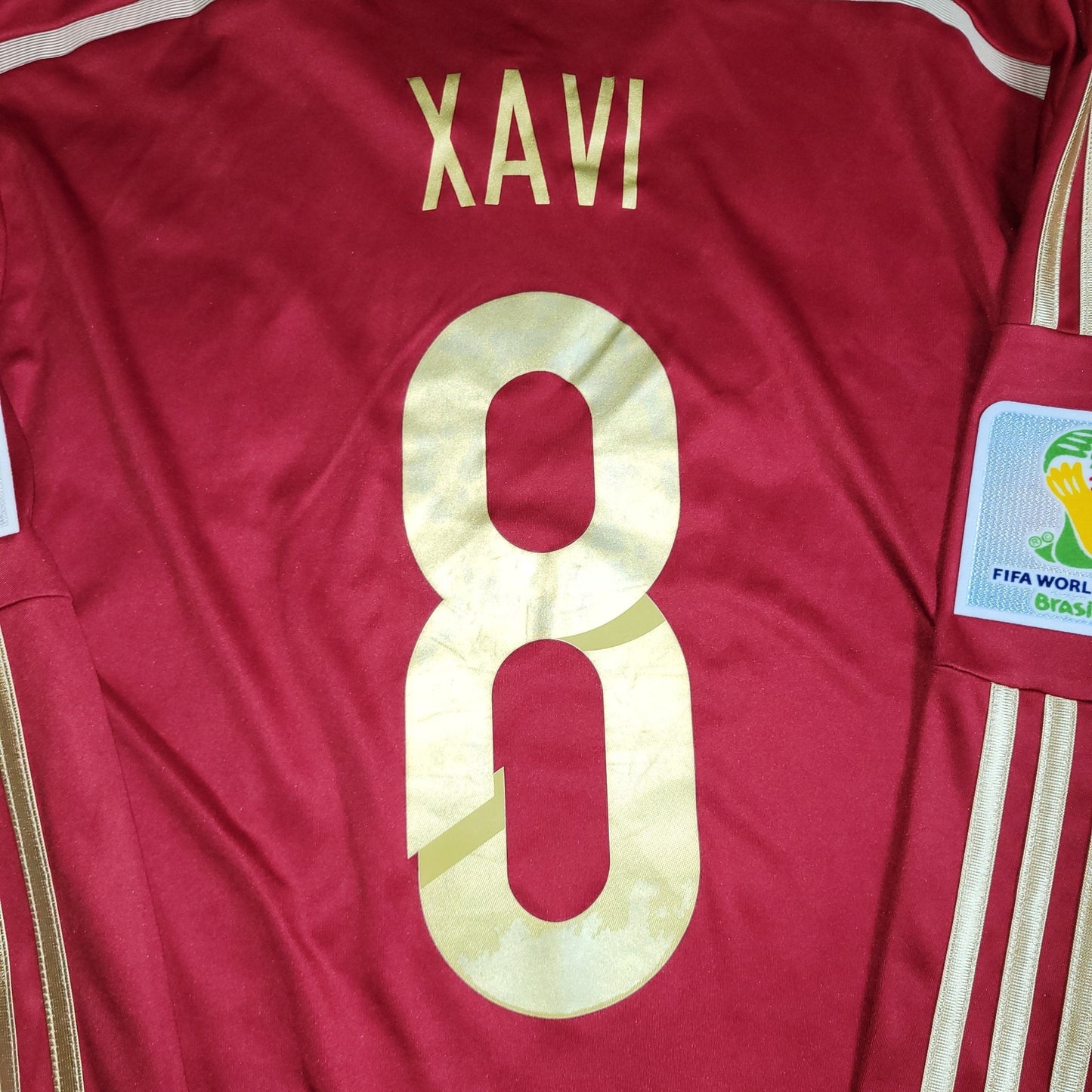 Xavi Spain 2014 WORLD CUP Long Sleeve Soccer Jersey Shirt L SKU M60434 Adidas