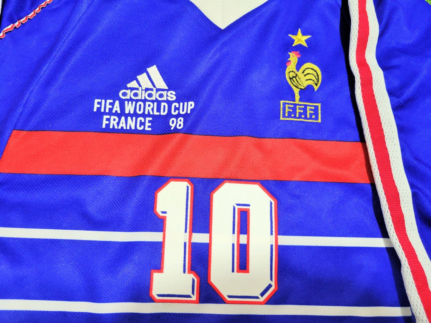 Zidane France 1998 WORLD CUP FINAL Soccer Jersey Shirt XL Adidas
