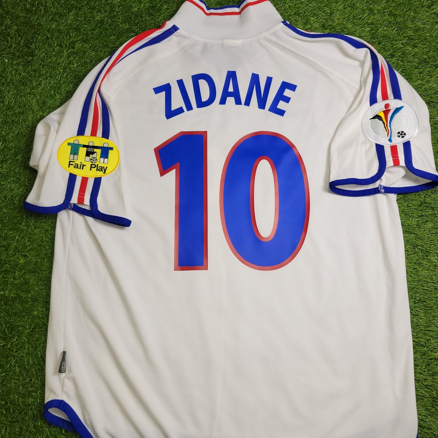 Zidane France 2000 EURO CUP Away Soccer Jersey L Adidas