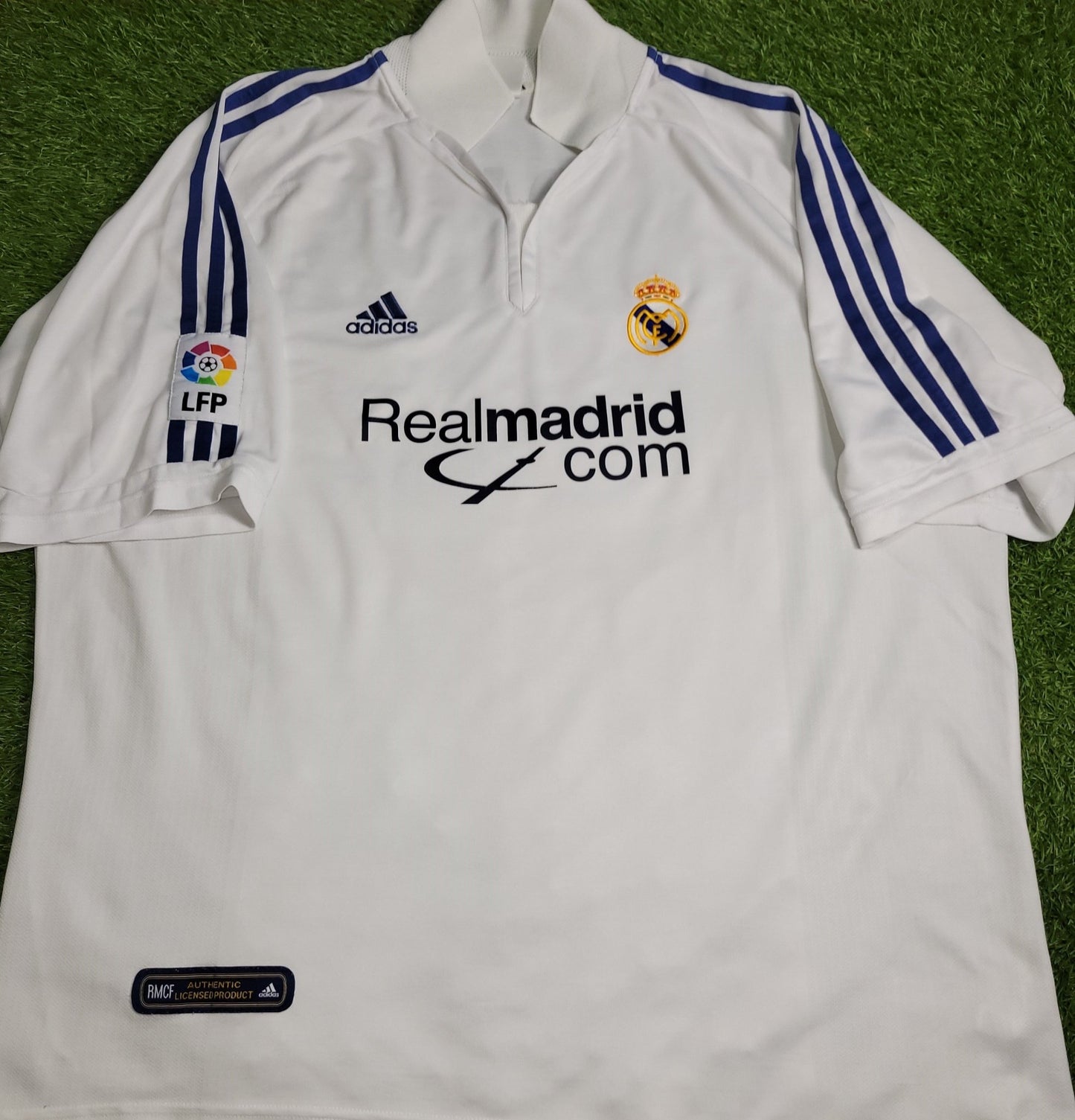 Zidane Real Madrid DEBUT SEASON 2001 2002 Home Soccer Jersey Shirt XL SKU# 695856 Adidas