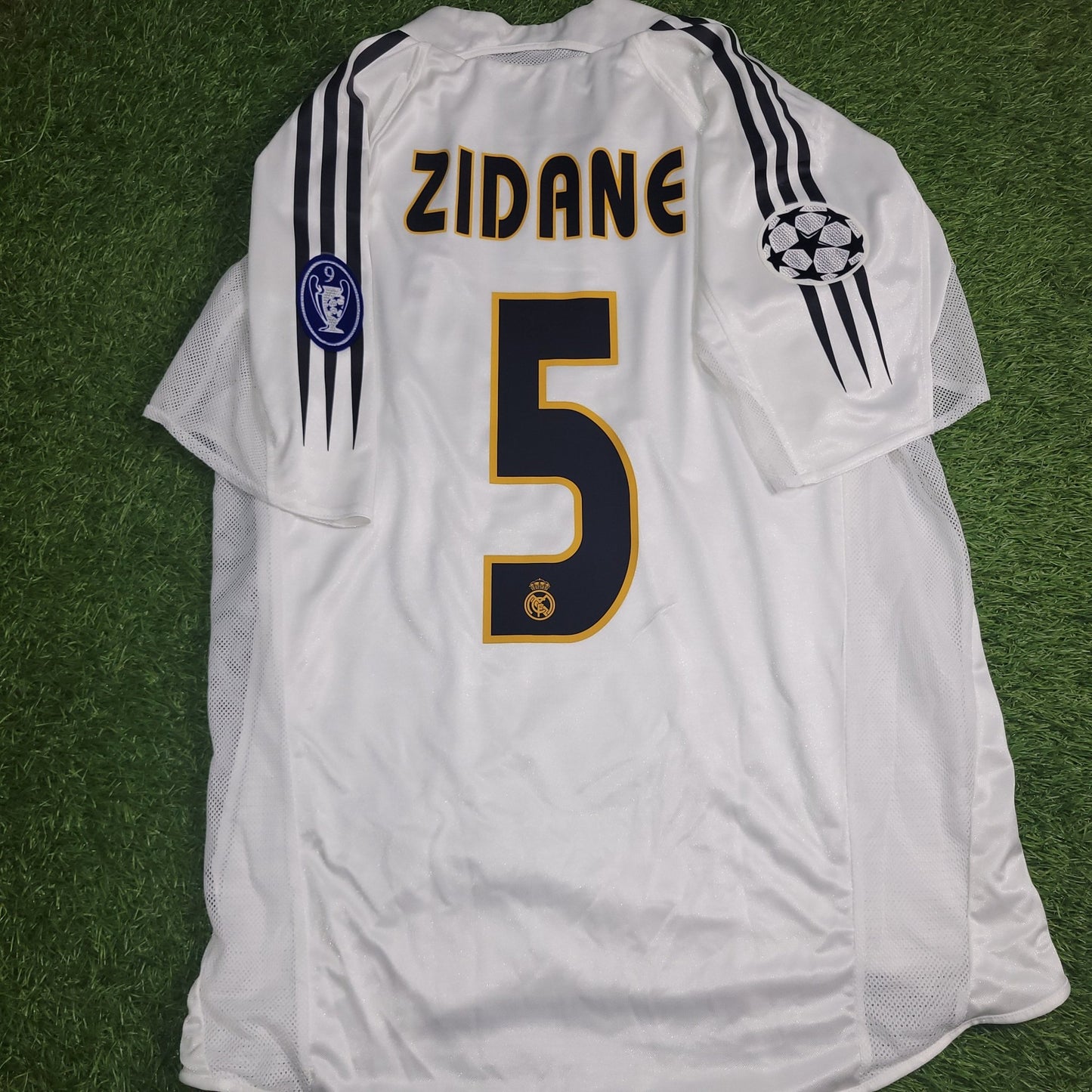 Zidane Real Madrid PLAYER ISSUE UEFA 2004 2005 Soccer Jersey Shirt M SKU 367843 Adidas