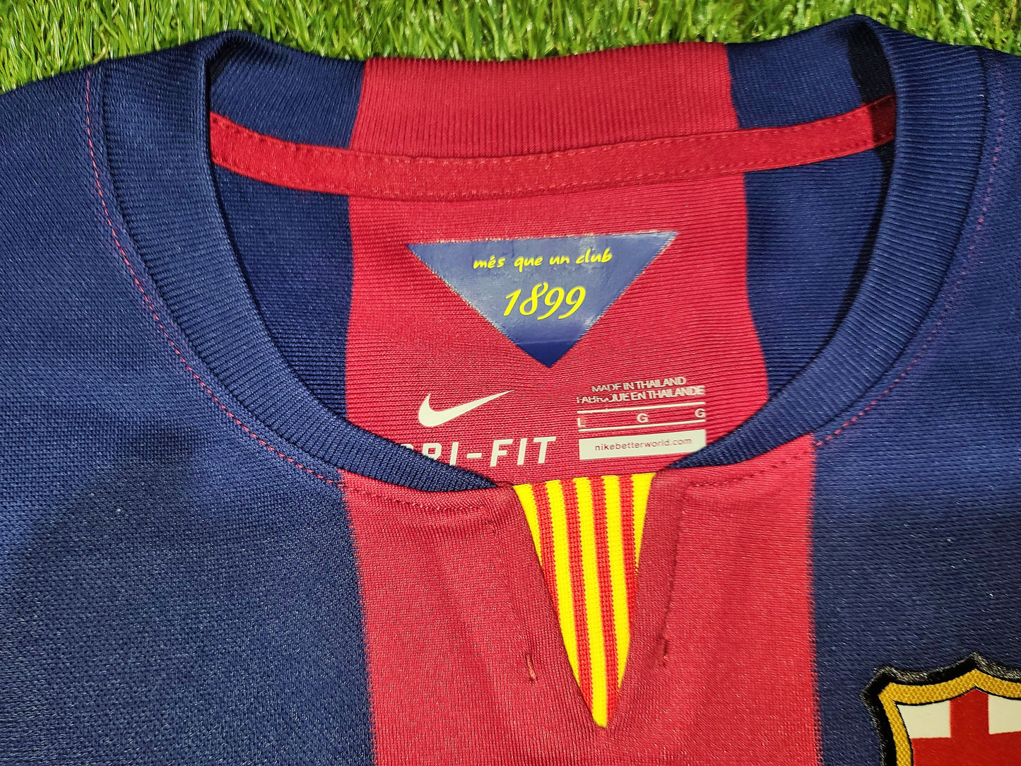 Iniesta Barcelona 2014 2015 COPA DEL REY FINAL TREBLE SEASON Jersey Shirt Camiseta L SKU# 610594-422