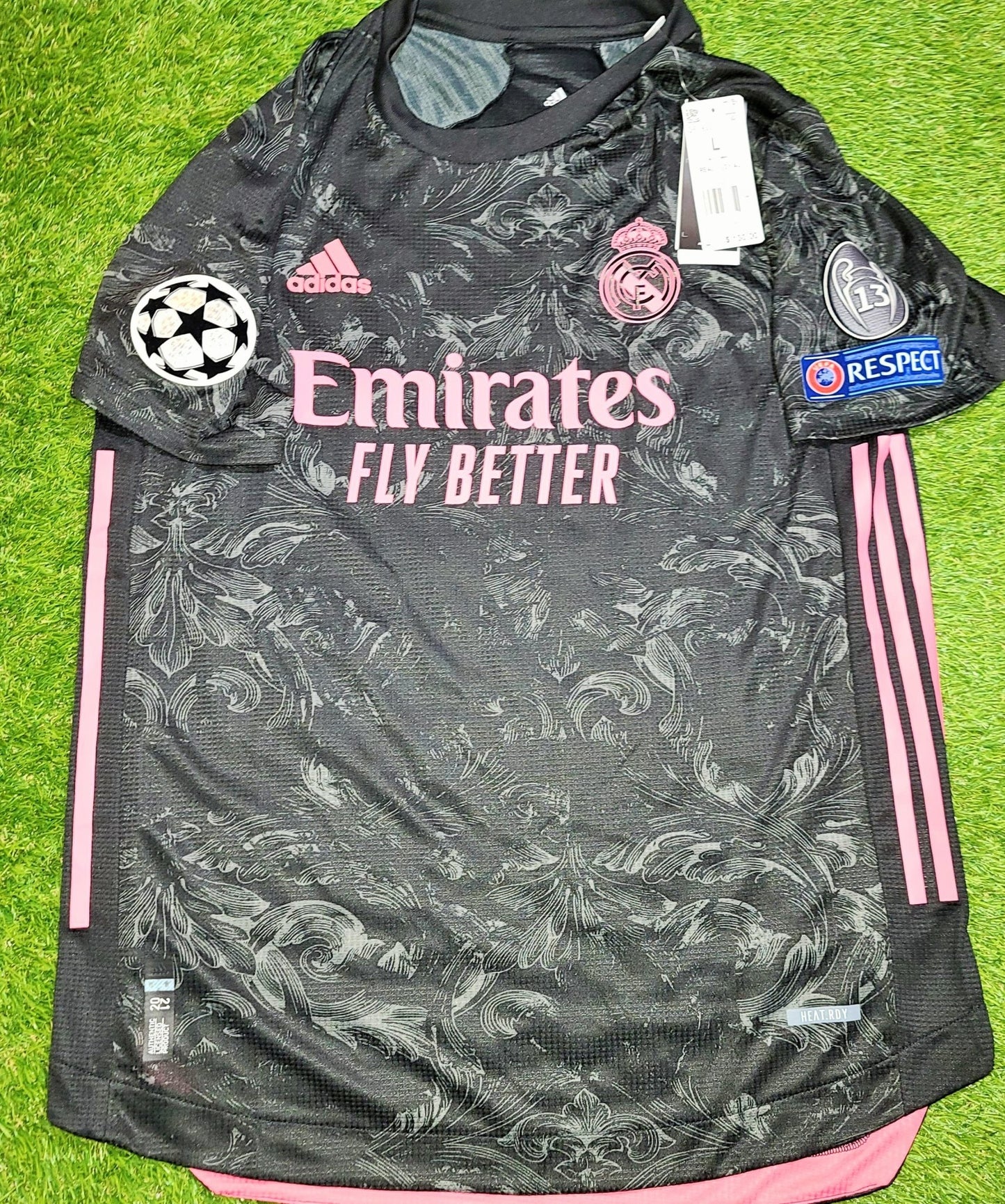 Benzema Real Madrid 2020 2021 CLIMACHILL PLAYER ISSUE UEFA Third Jersey Camiseta Shirt BNWT L SKU# GE0932 foreversoccerjerseys