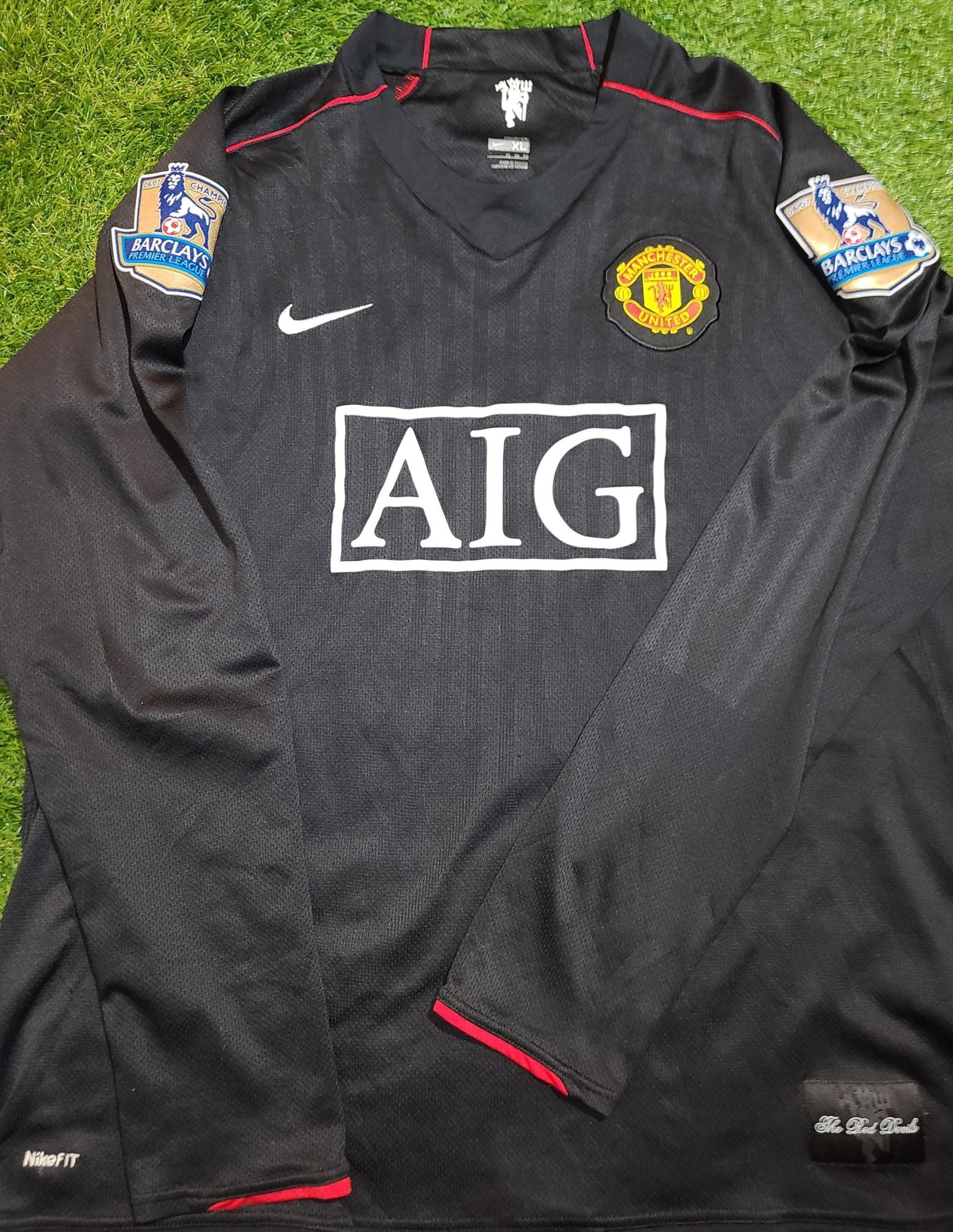 Cristiano Ronaldo Nike Manchester United 2007 2008 Away Long Sleeve Jersey Shirt XL SKU# 238348-010 foreversoccerjerseys