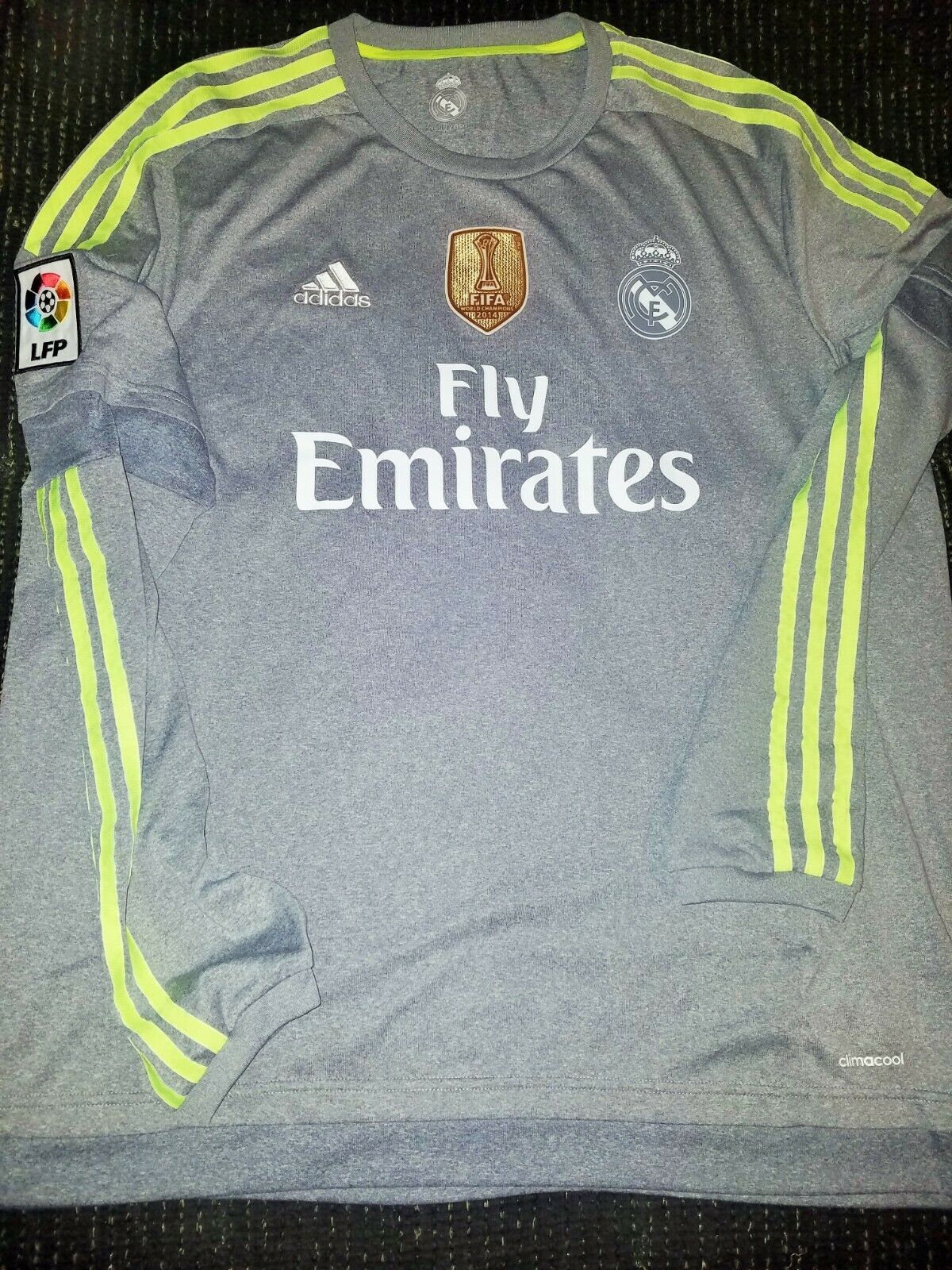 Cristiano Ronaldo Real Madrid 2015 2016 Gray Long Sleeve Jersey Camiseta Shirt XL - foreversoccerjerseys