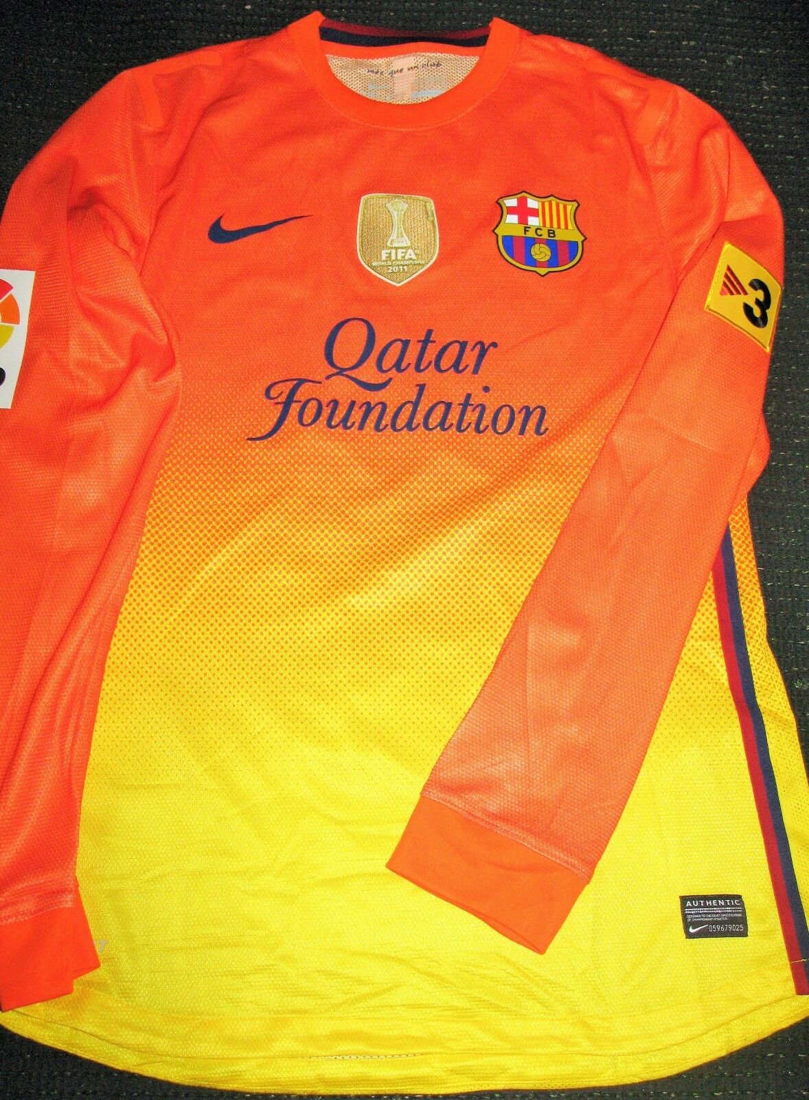 David Villa Barcelona Match Worn Yellow 2012 2013 Jersey Camiseta Shirt M - foreversoccerjerseys