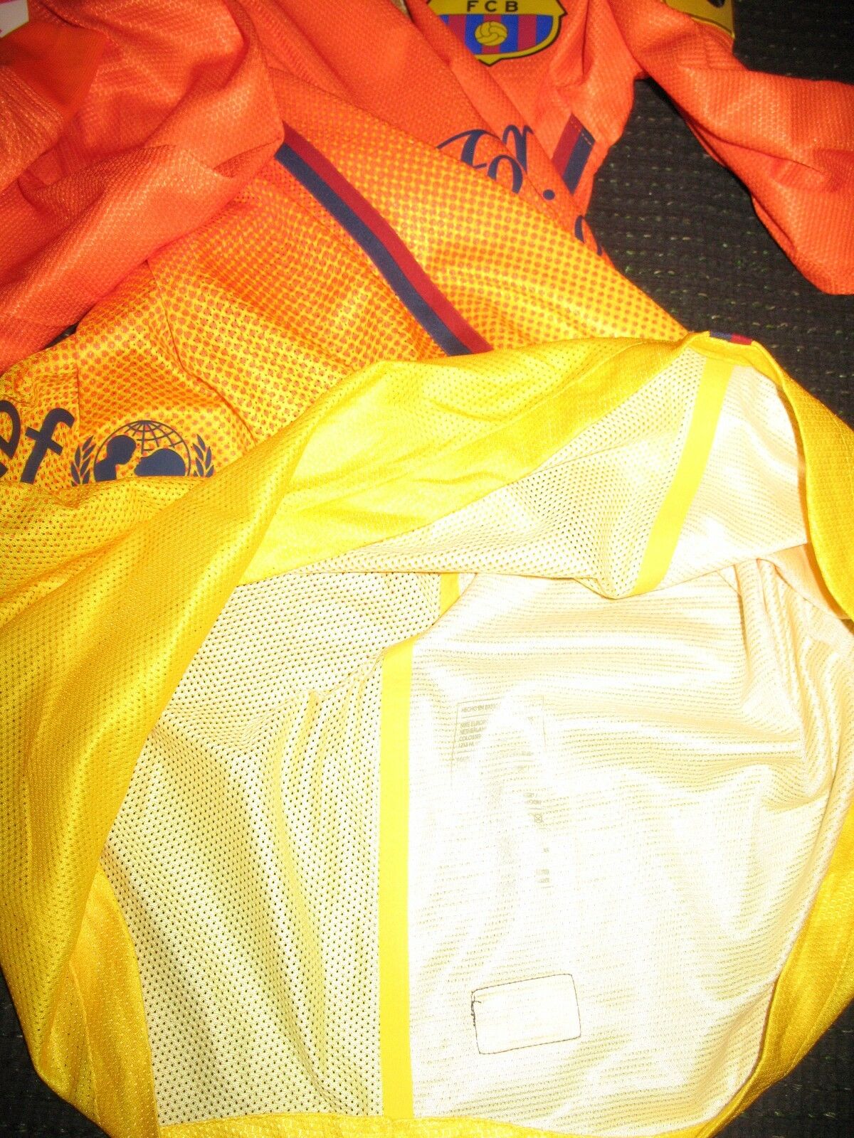David Villa Barcelona Match Worn Yellow 2012 2013 Jersey Camiseta Shirt M - foreversoccerjerseys