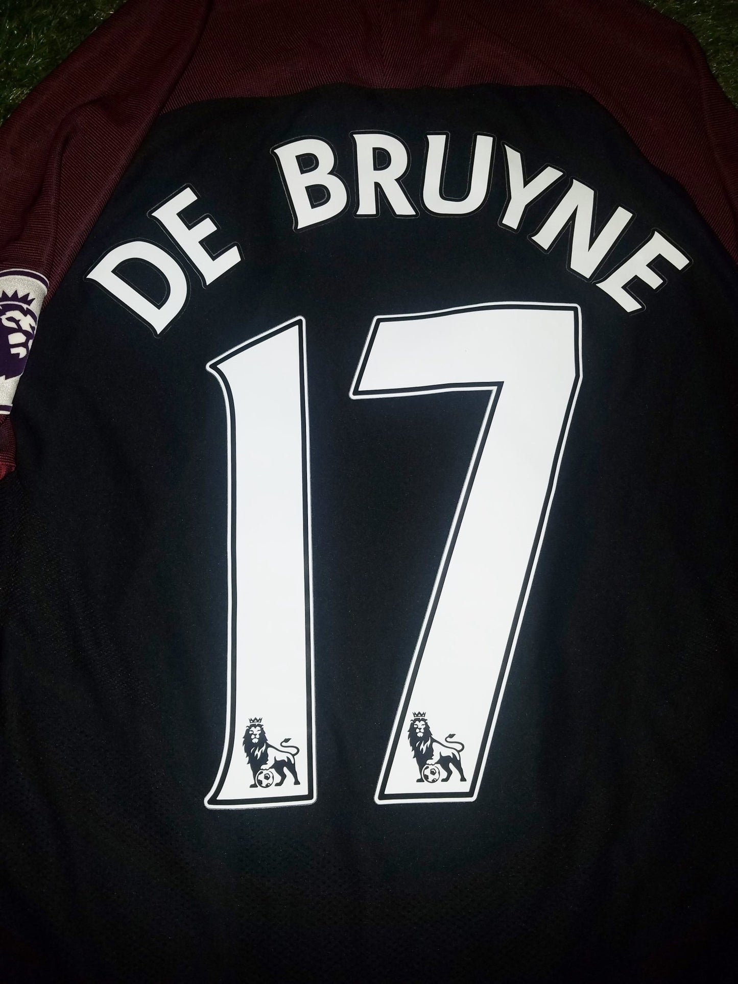 De Bruyne Manchester City MATCH WORN 2016 2017 Black Jersey Shirt L SKU# 776902-011 foreversoccerjerseys