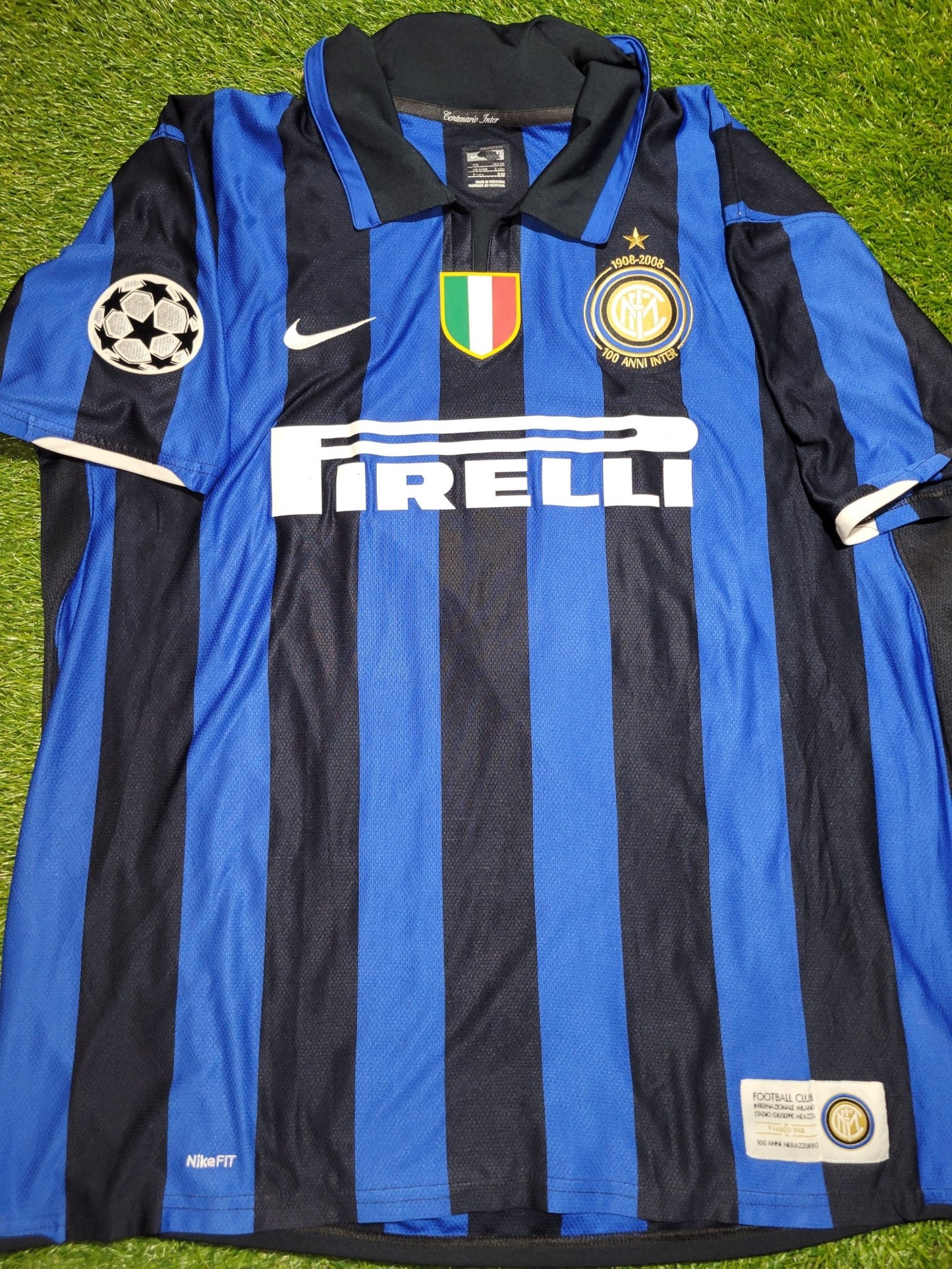 Figo Inter Milan 2007 2008 UEFA Centenary Jersey Shirt Maglia XXL Nike