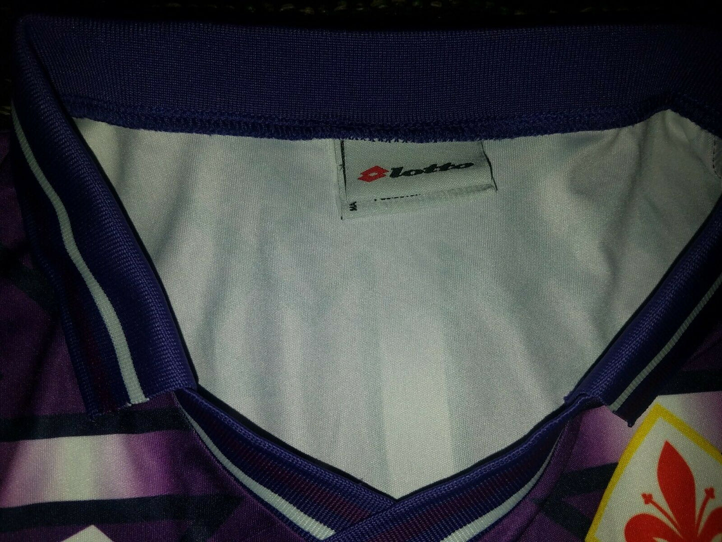Fiorentina BANNED SWASTIKA Lotto 1992 1993 7up Jersey Maglia L - foreversoccerjerseys