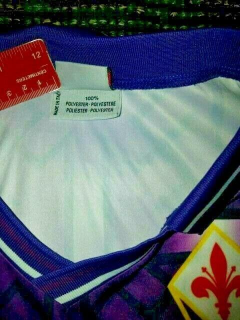 Fiorentina BANNED SWASTIKA Lotto 1992 1993 7up Jersey Maglia L - foreversoccerjerseys