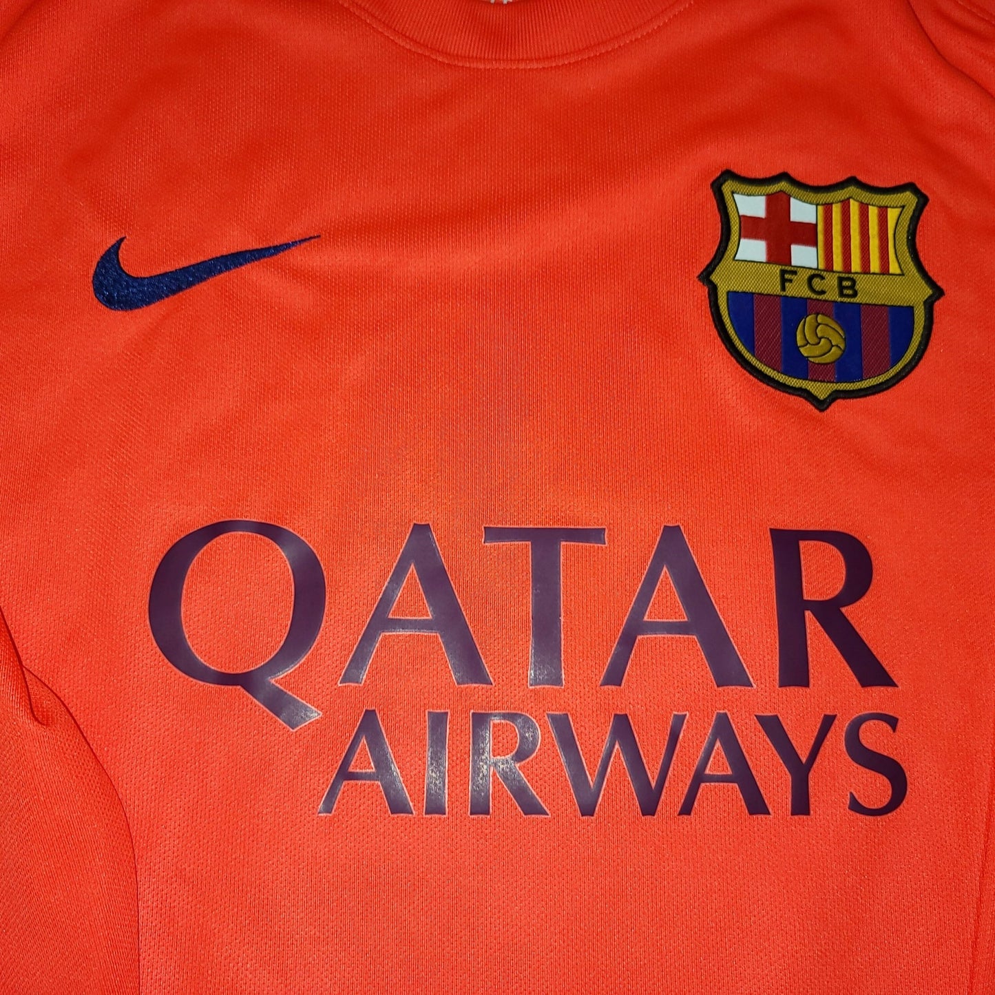Iniesta Barcelona 2014 2015 TREBLE SEASON Away Jersey Shirt Camiseta L SKU# 618738-672 foreversoccerjerseys