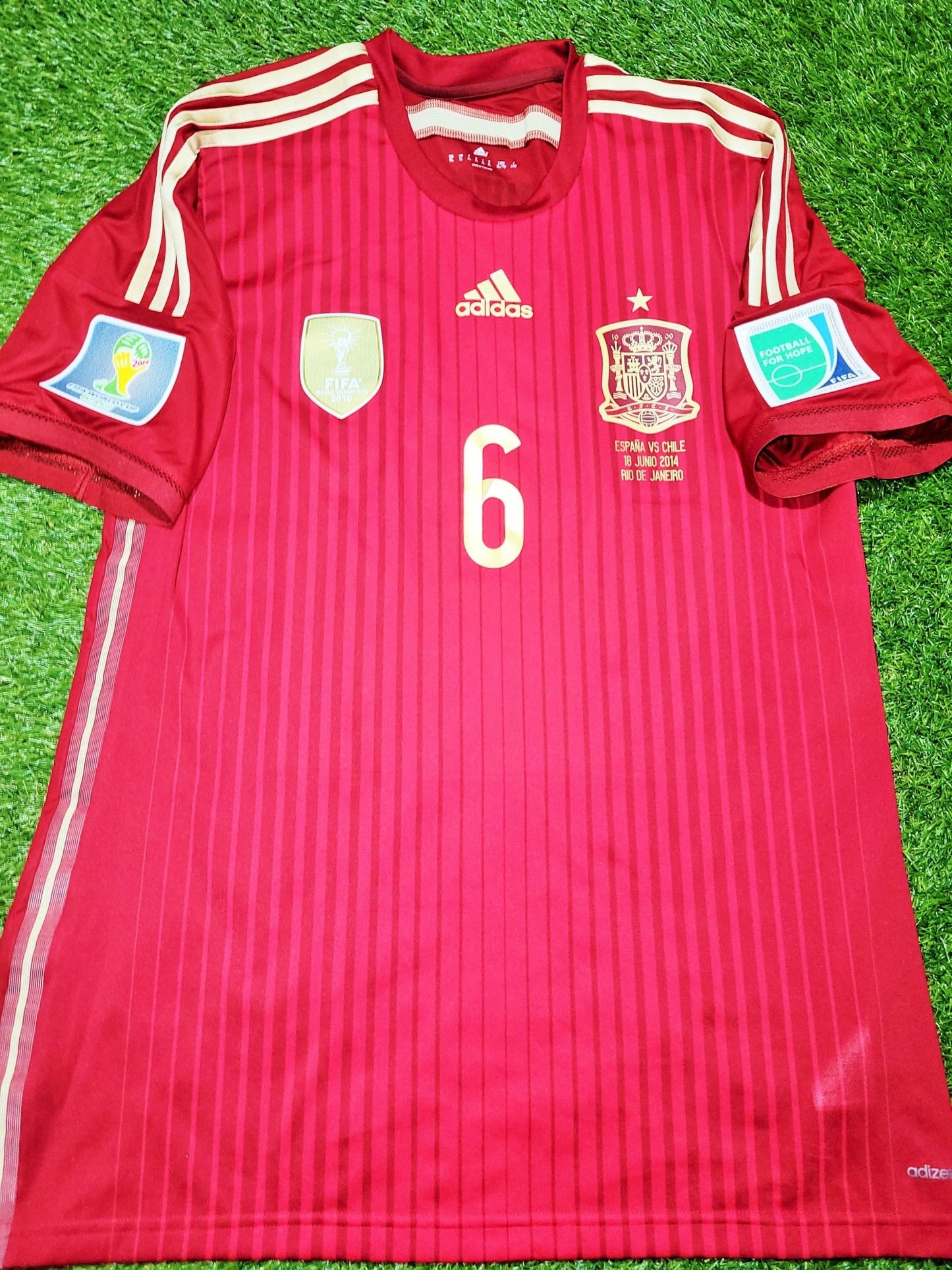 Iniesta Spain 2014 WORLD CUP Adizero Player Issue Soccer Jersey Shirt XL SKU# G85242 Adidas