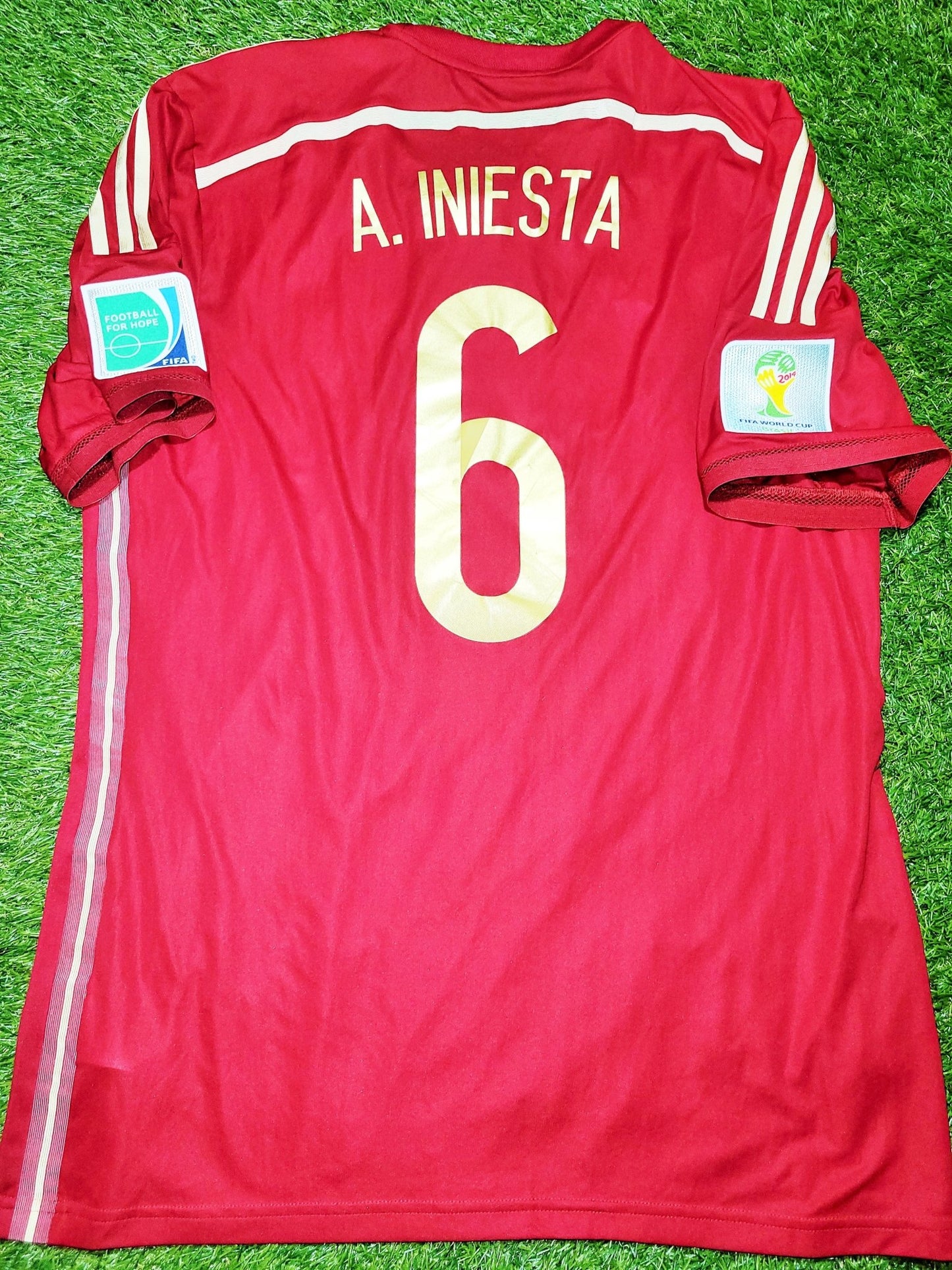 Iniesta Spain 2014 WORLD CUP Adizero Player Issue Soccer Jersey Shirt XL SKU# G85242 Adidas