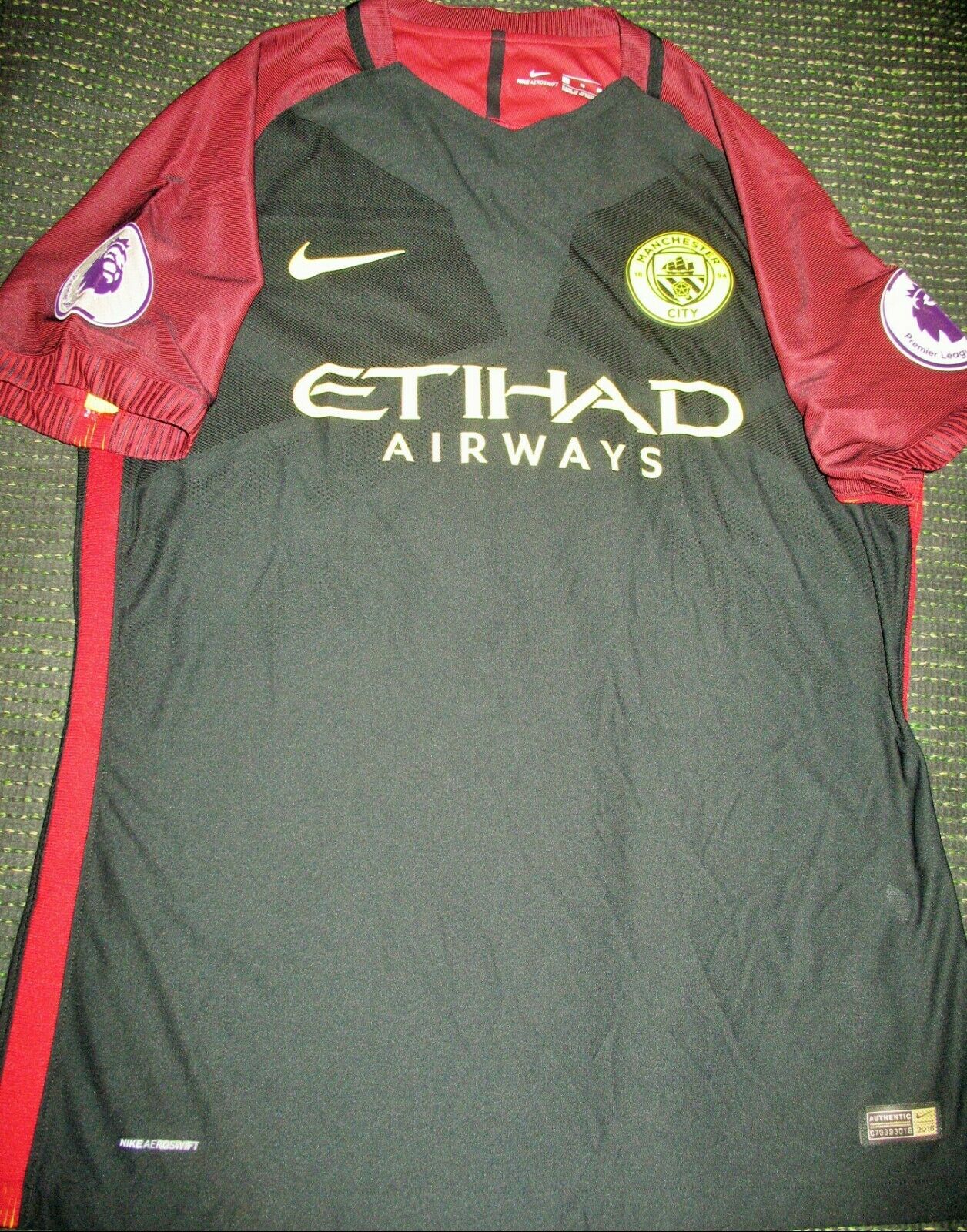 Kompany Manchester City MATCH WORN 2016 2017 Black Jersey Shirt Trikot XL - foreversoccerjerseys