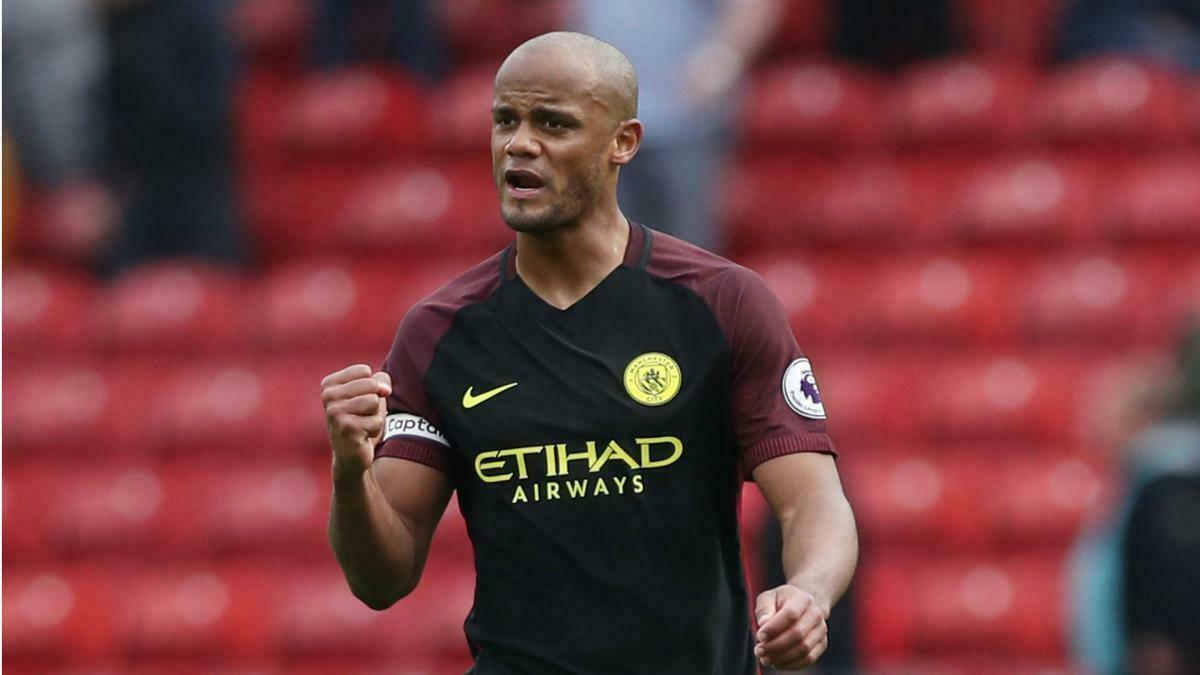 Kompany Manchester City MATCH WORN 2016 2017 Black Jersey Shirt Trikot XL - foreversoccerjerseys