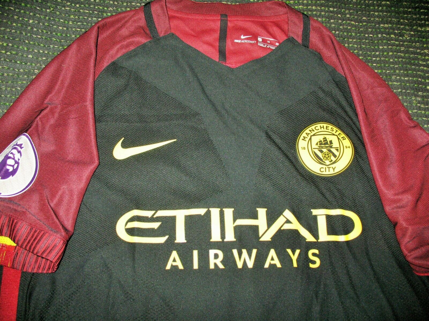 Kompany Manchester City MATCH WORN 2016 2017 Black Jersey Shirt Trikot XL - foreversoccerjerseys