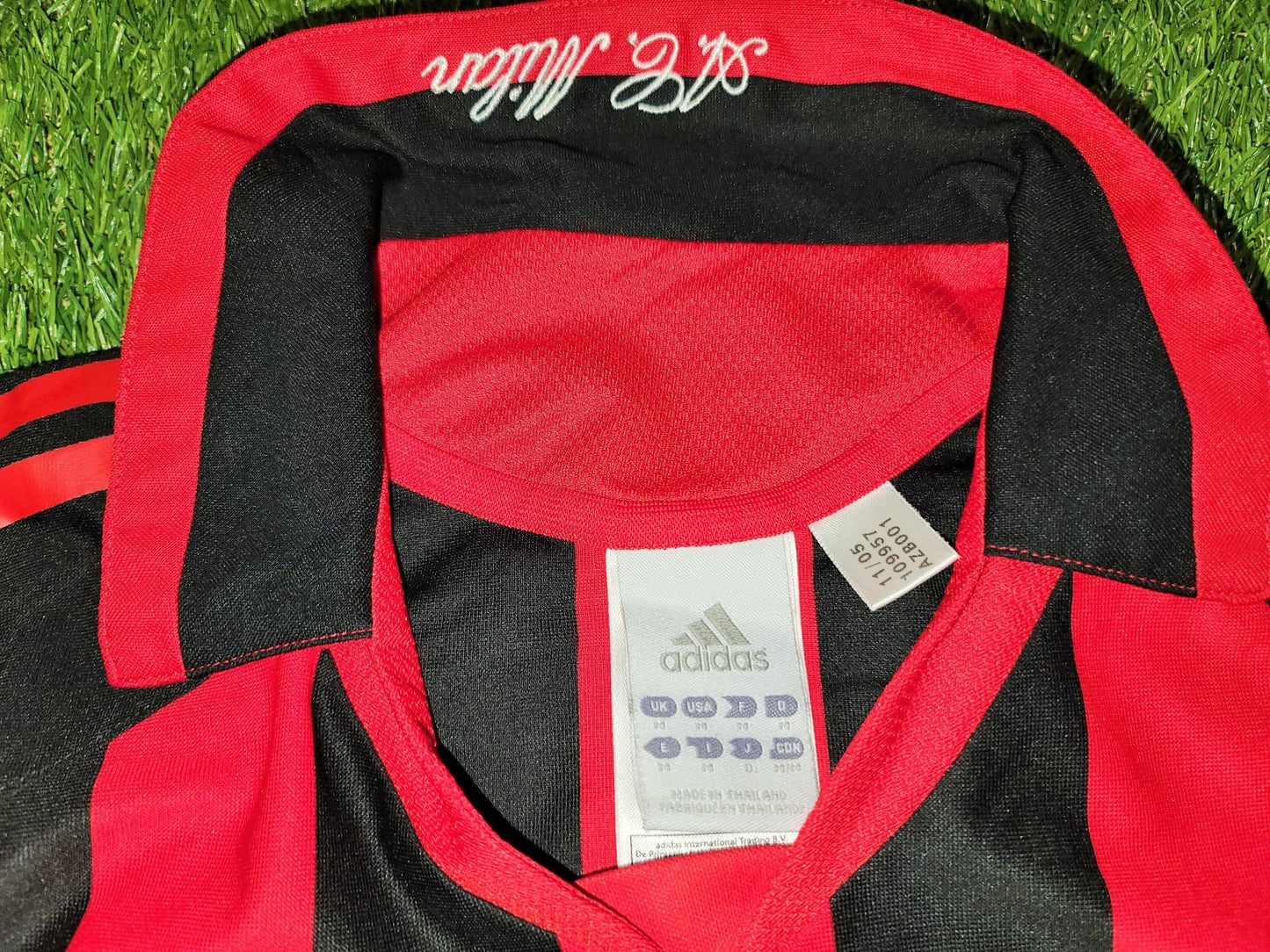 Maldini AC Milan Adidas Long Sleeve 2005 2006 Jersey Maglia Shirt M SKU# 109957 AZB001 foreversoccerjerseys