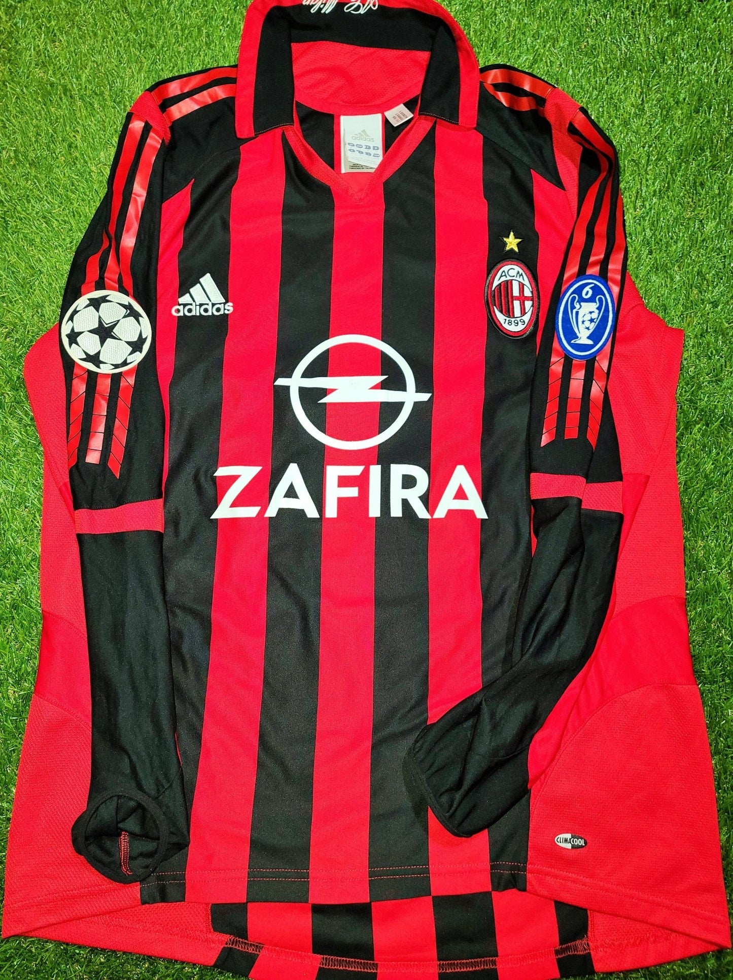 Maldini AC Milan Adidas Long Sleeve 2005 2006 Jersey Maglia Shirt M SKU# 109957 AZB001 foreversoccerjerseys