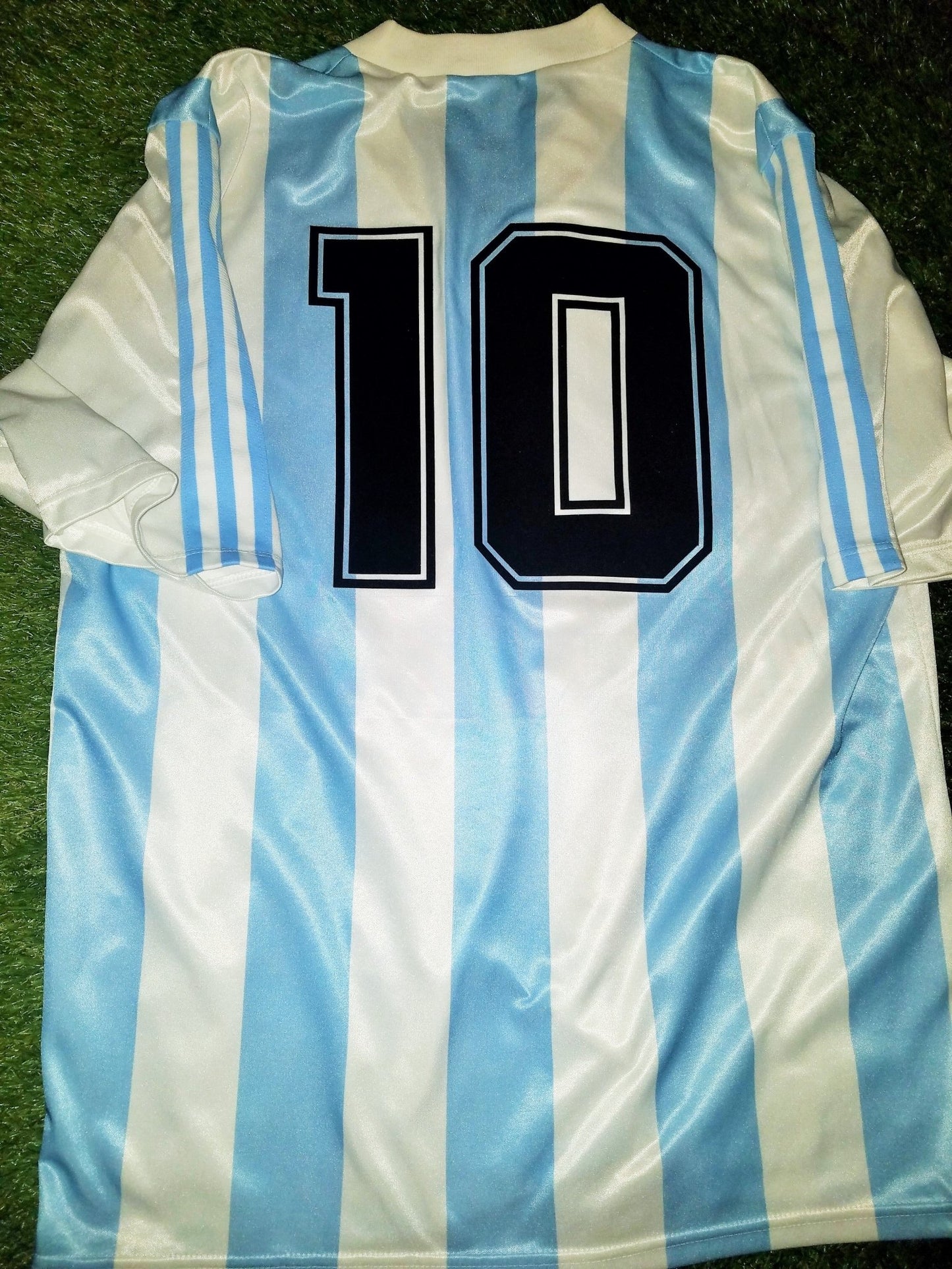 Maradona Argentina Adidas 1990 1991 1992 Home Jersey Shirt Camiseta Maglia L foreversoccerjerseys