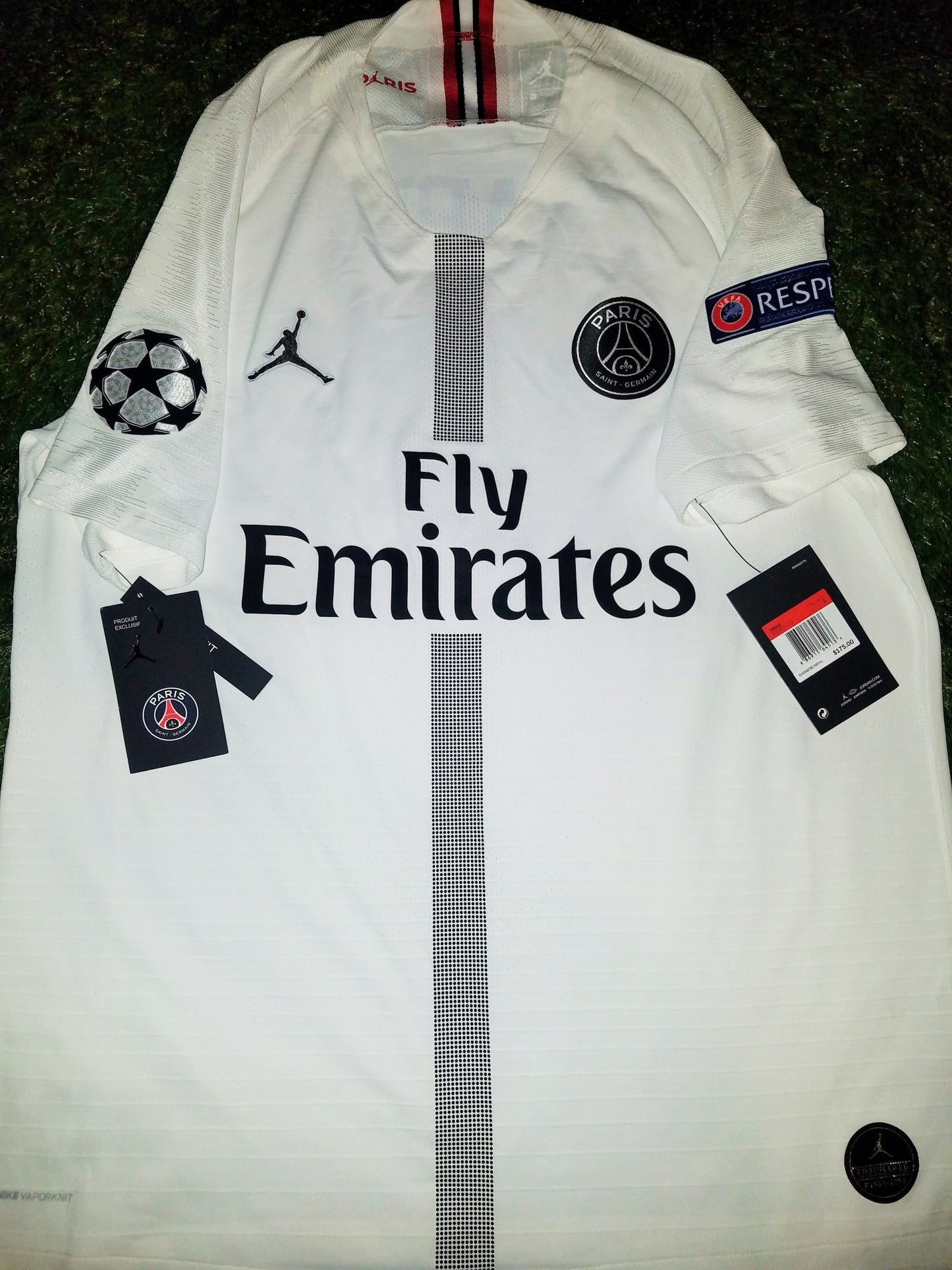 Mbappe Psg Paris Saint Germain JORDAN VAPORKNIT PLAYER ISSUE 2018 2019 White Jersey SKU# 918923-102 BNWT L foreversoccerjerseys