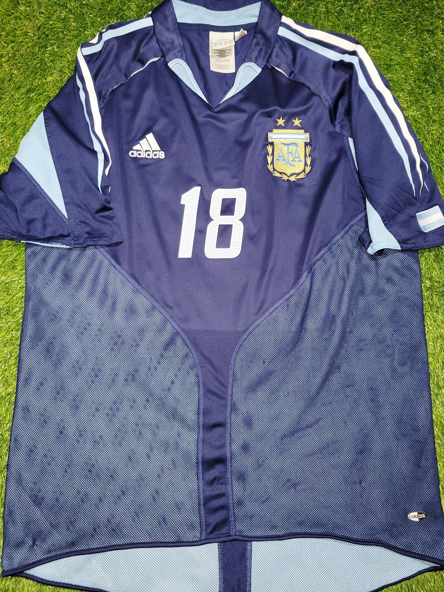 Messi Argentina 2004 2005 DEBUT Blue Jersey Shirt Camiseta L SKU# 645785 foreversoccerjerseys