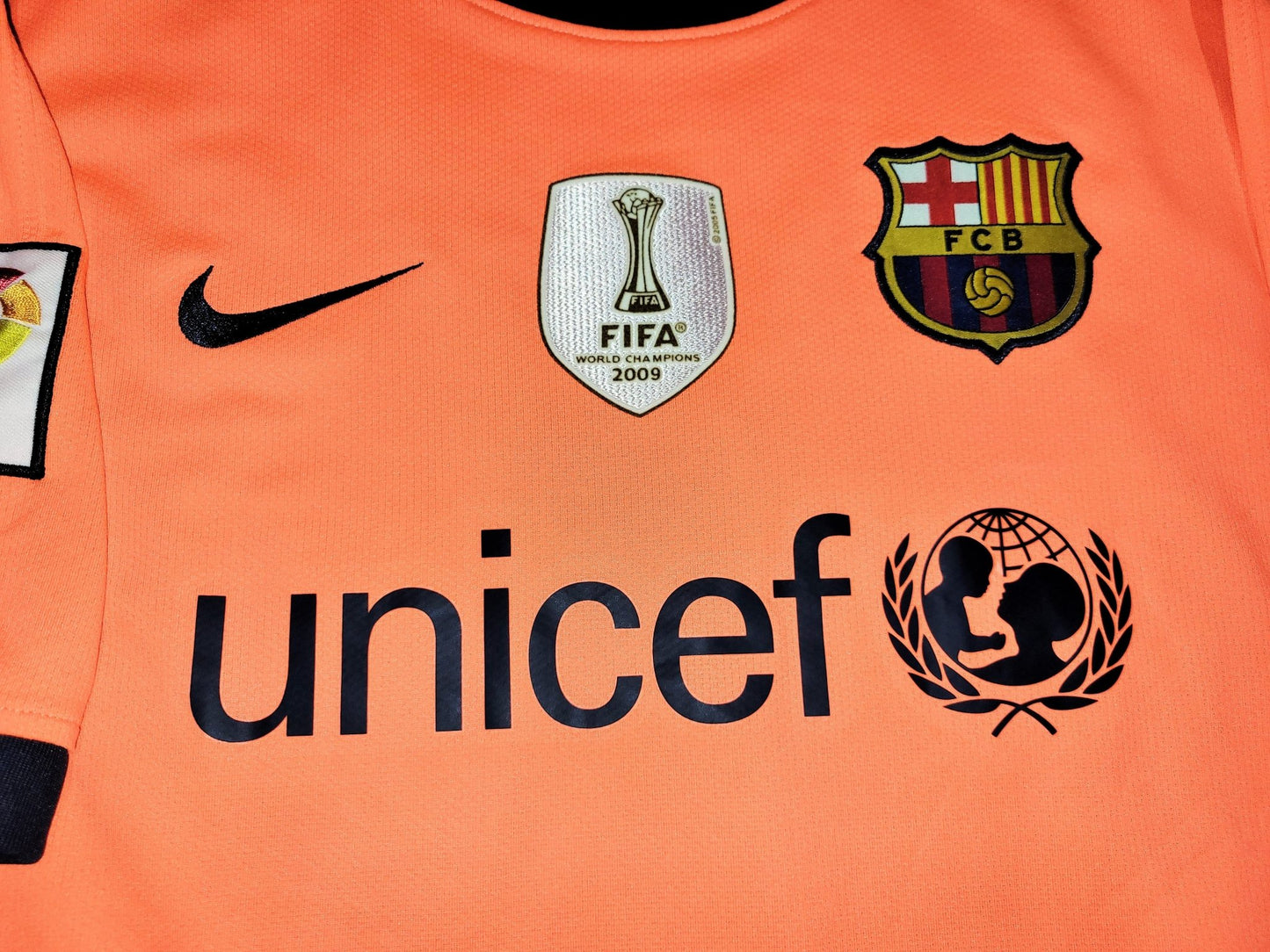Messi Barcelona 2009 2010 Away Soccer Jersey Shirt L SKU# 355020-870 Nike